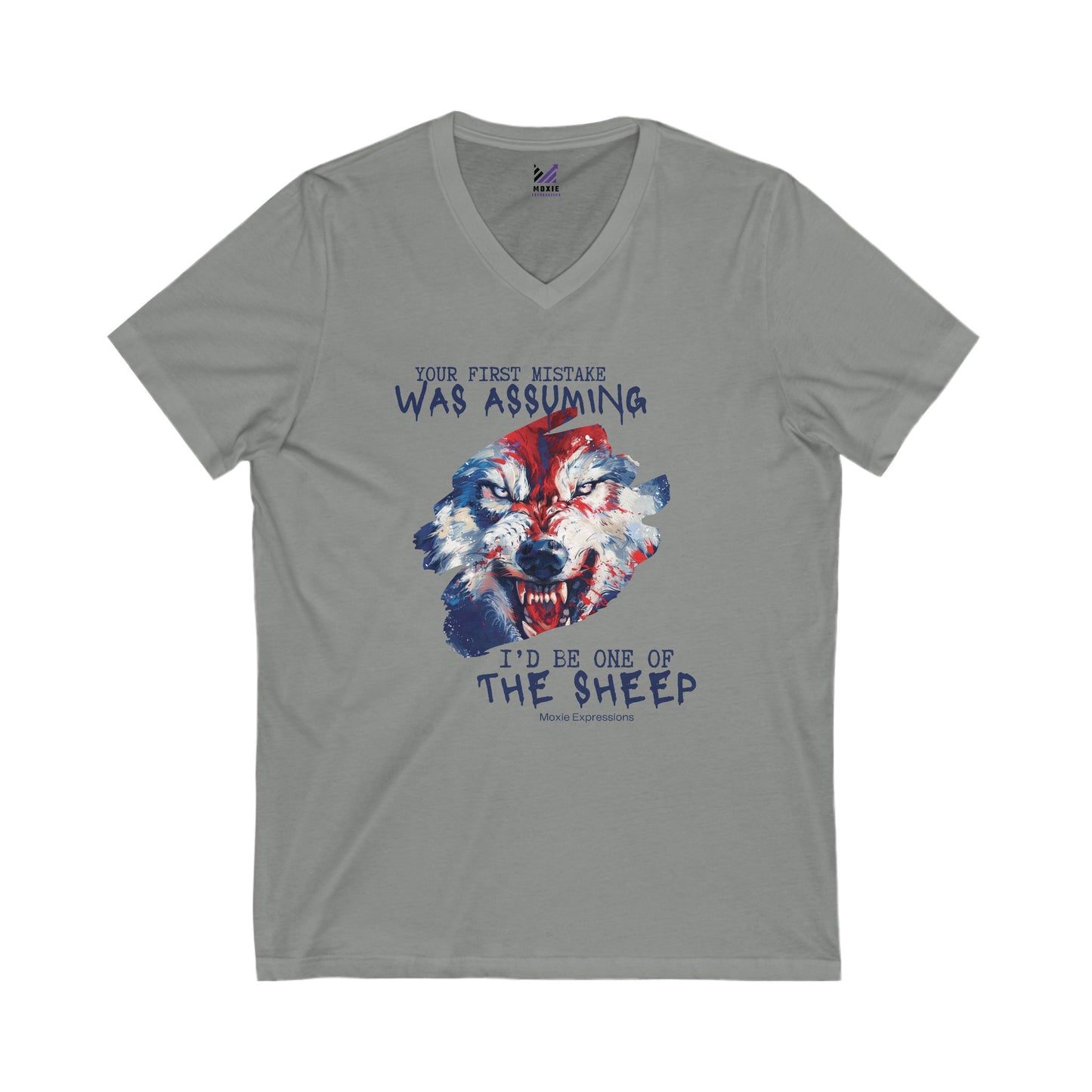 Wolf’s Vigilance Unisex Jersey Short Sleeve V-Neck Tee