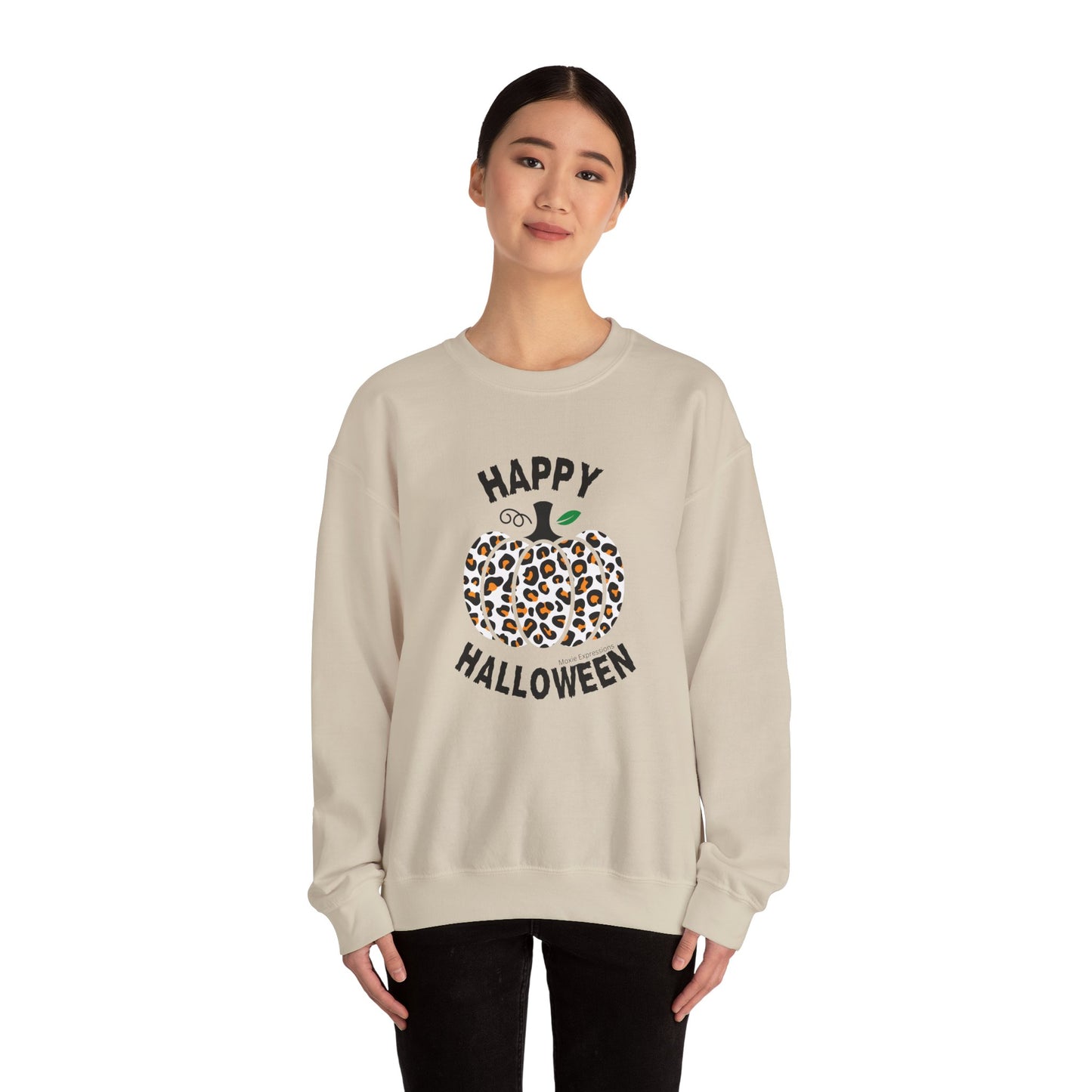 Cheetah Chic Pumpkin Patch Unisex Crewneck Sweatshirt