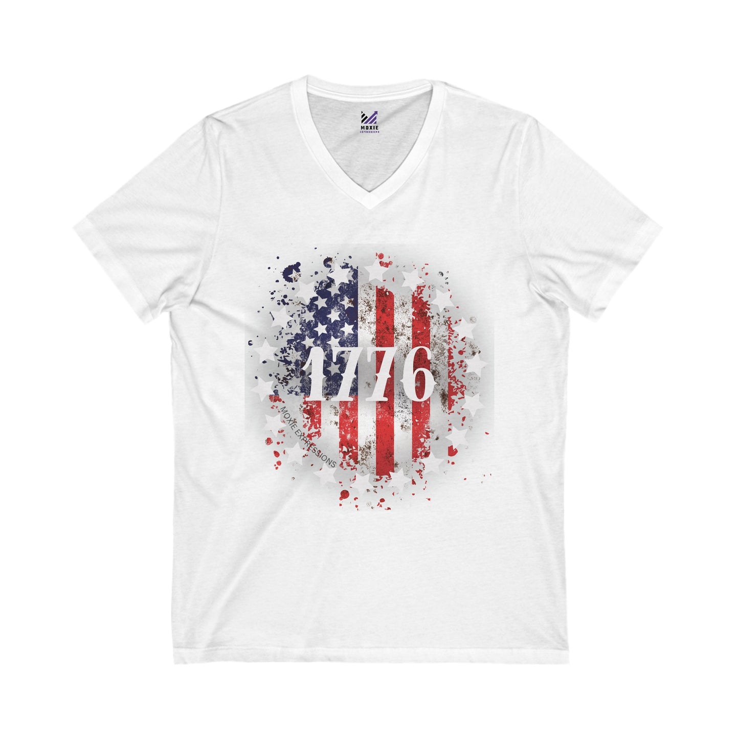 1776 Unisex Jersey Short Sleeve V-Neck Tee