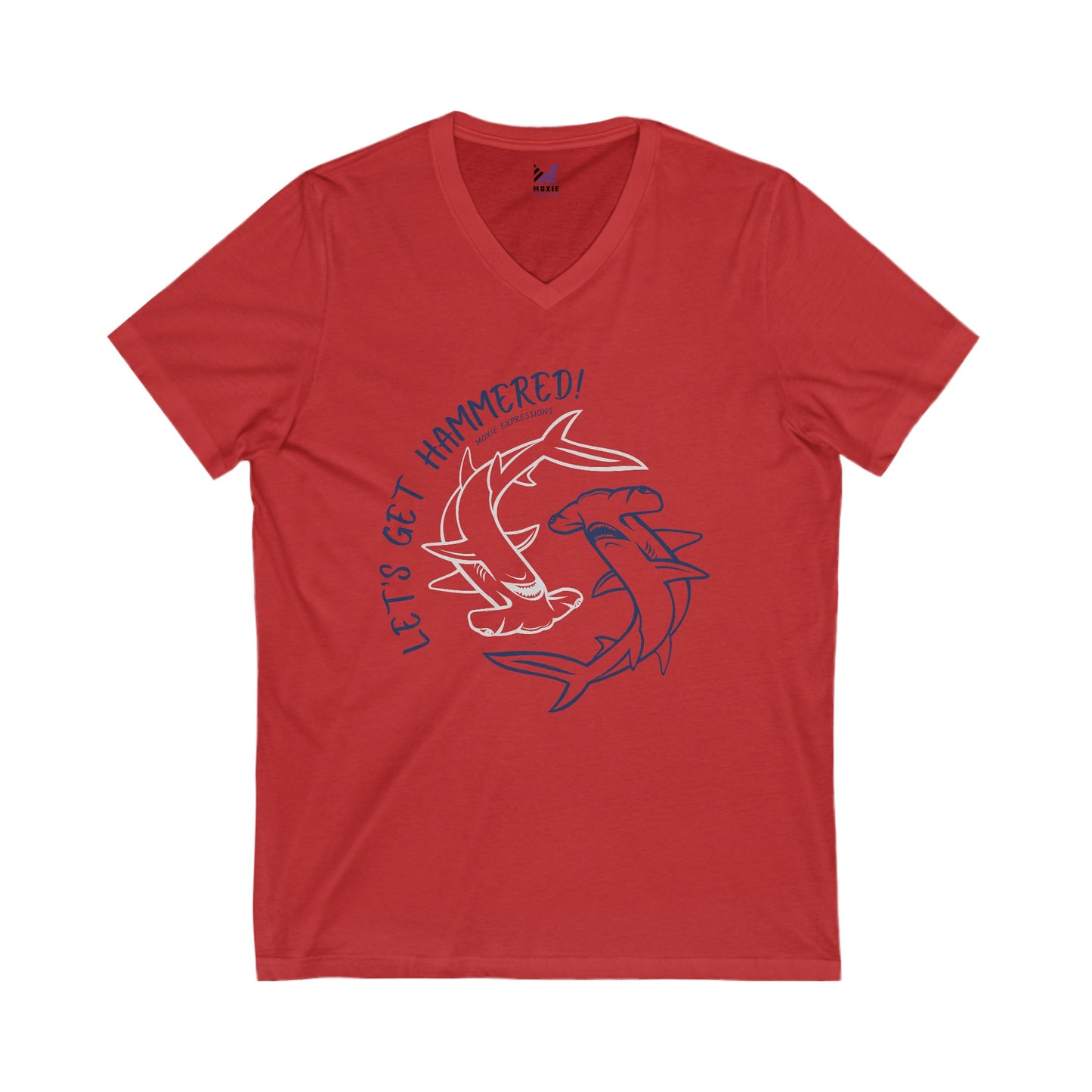 Deep Blue Unisex Jersey Short Sleeve V-Neck Tee