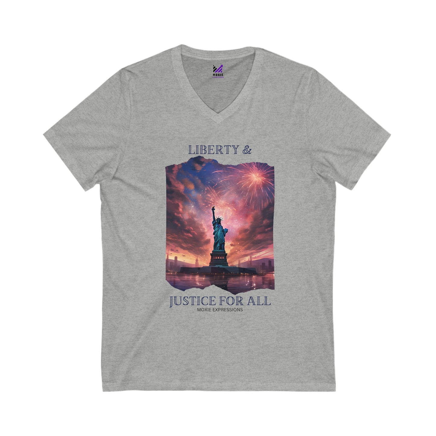 Liberty's Radiance Unisex Jersey Short Sleeve V-Neck Tee