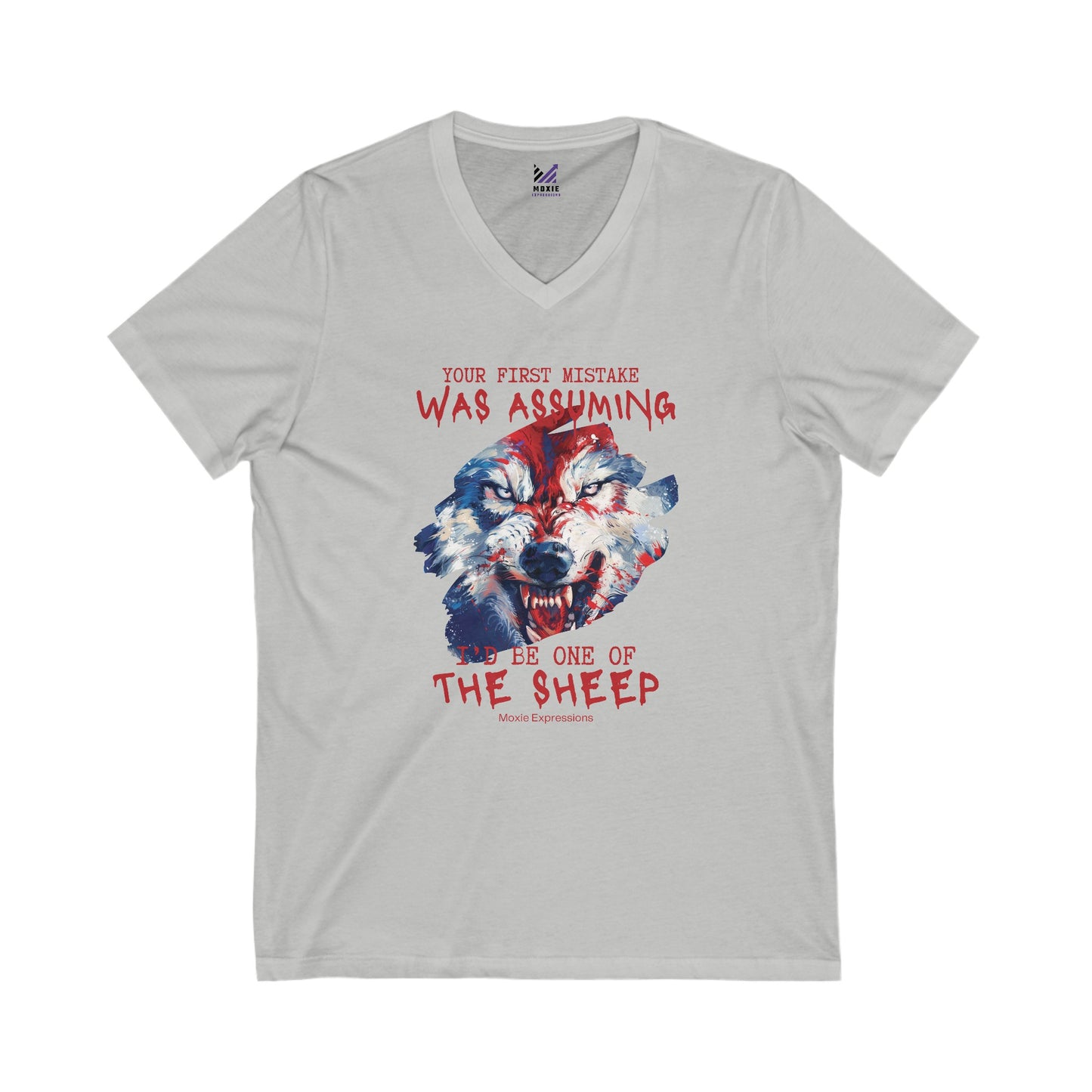 Wolf’s Vigilance Unisex Jersey Short Sleeve V-Neck Tee