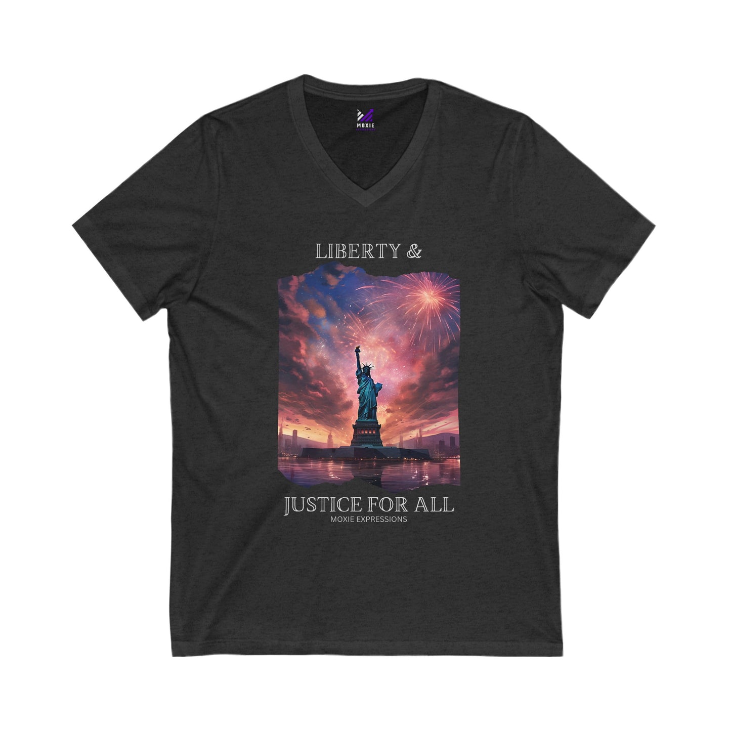 Liberty's Radiance Unisex Jersey Short Sleeve V-Neck Tee