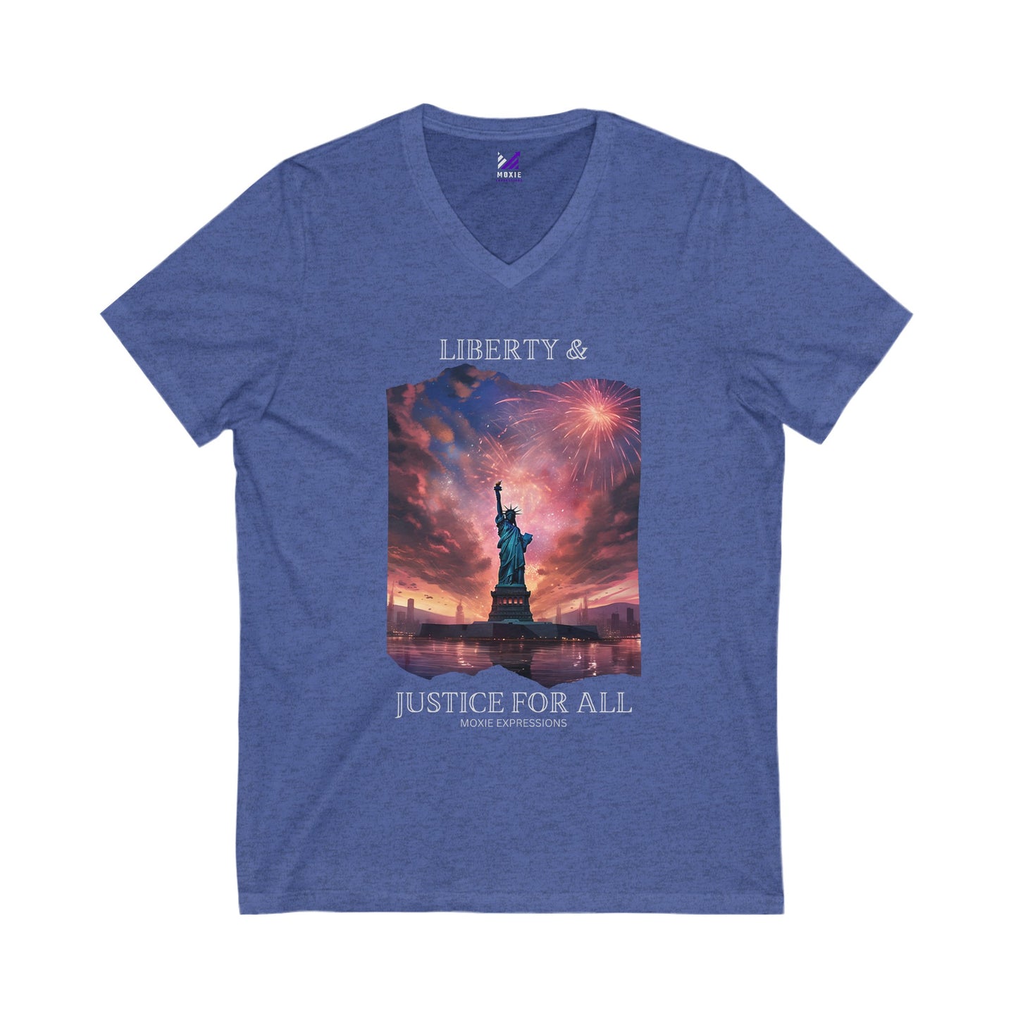 Liberty's Radiance Unisex Jersey Short Sleeve V-Neck Tee