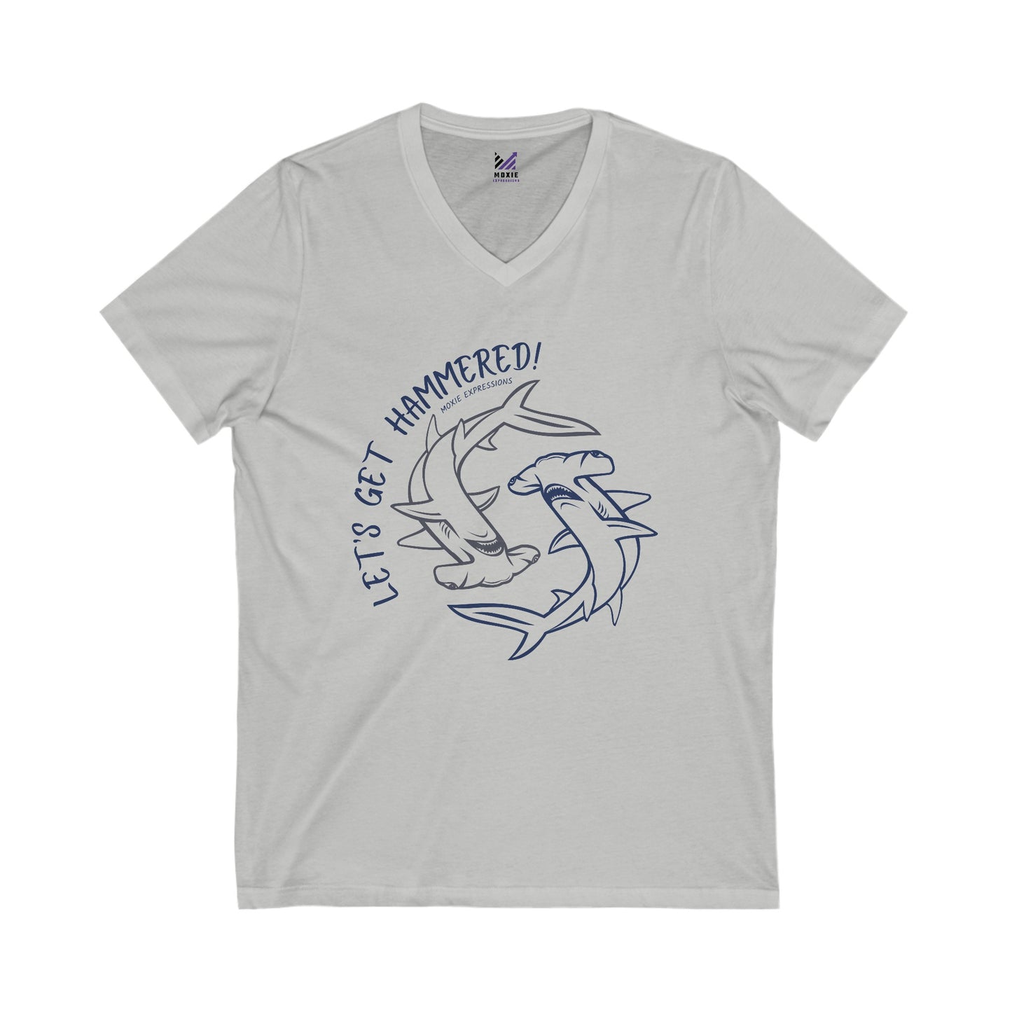 Deep Blue Unisex Jersey Short Sleeve V-Neck Tee
