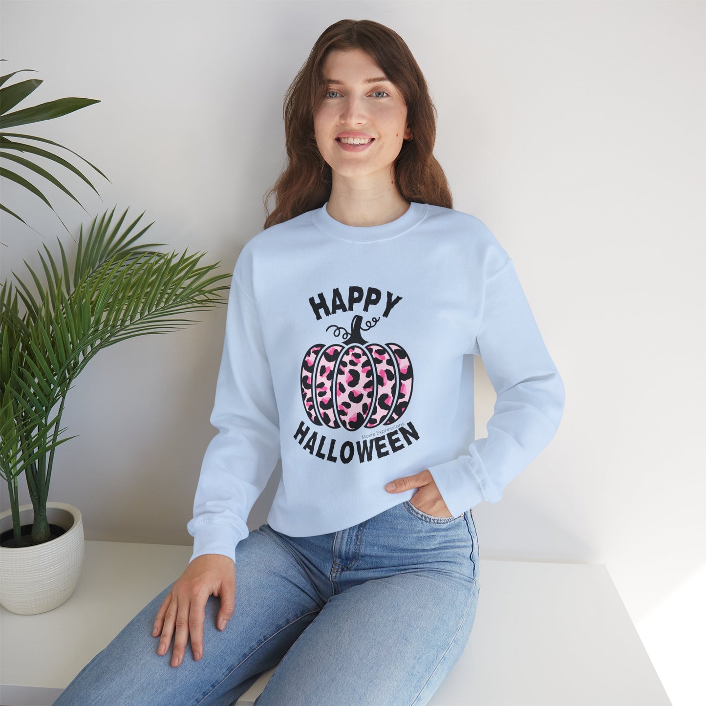 Sassy Pink Pumpkin Patch Unisex Crewneck Sweatshirt