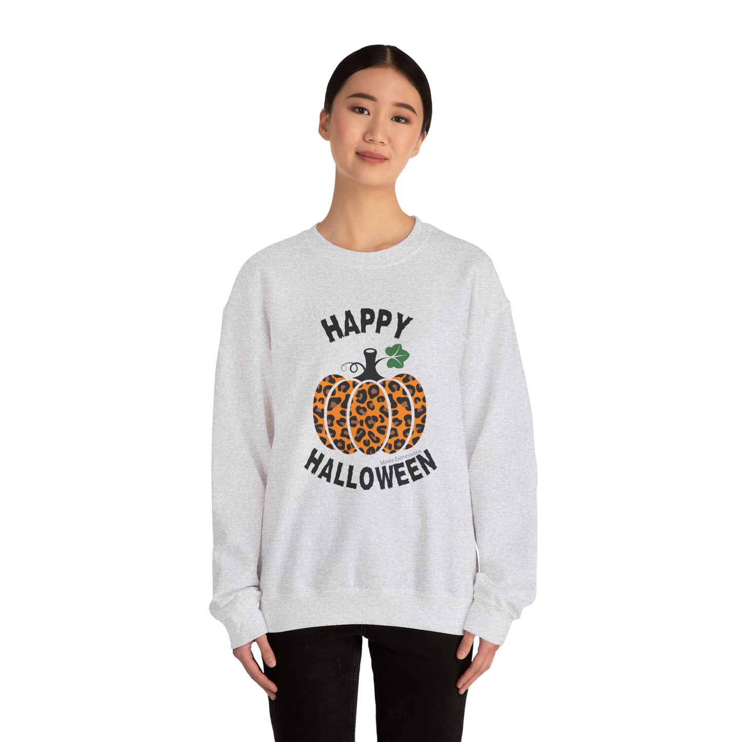 Cheetah Chic Pumpkin Patch Unisex Crewneck Sweatshirt
