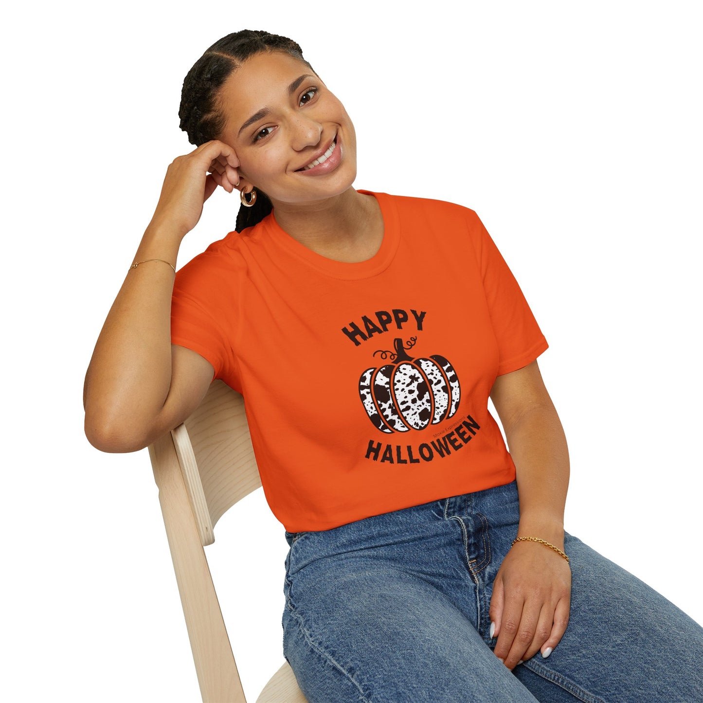 Cow Pumpkin Patch Unisex Softstyle Crewneck T-Shirt