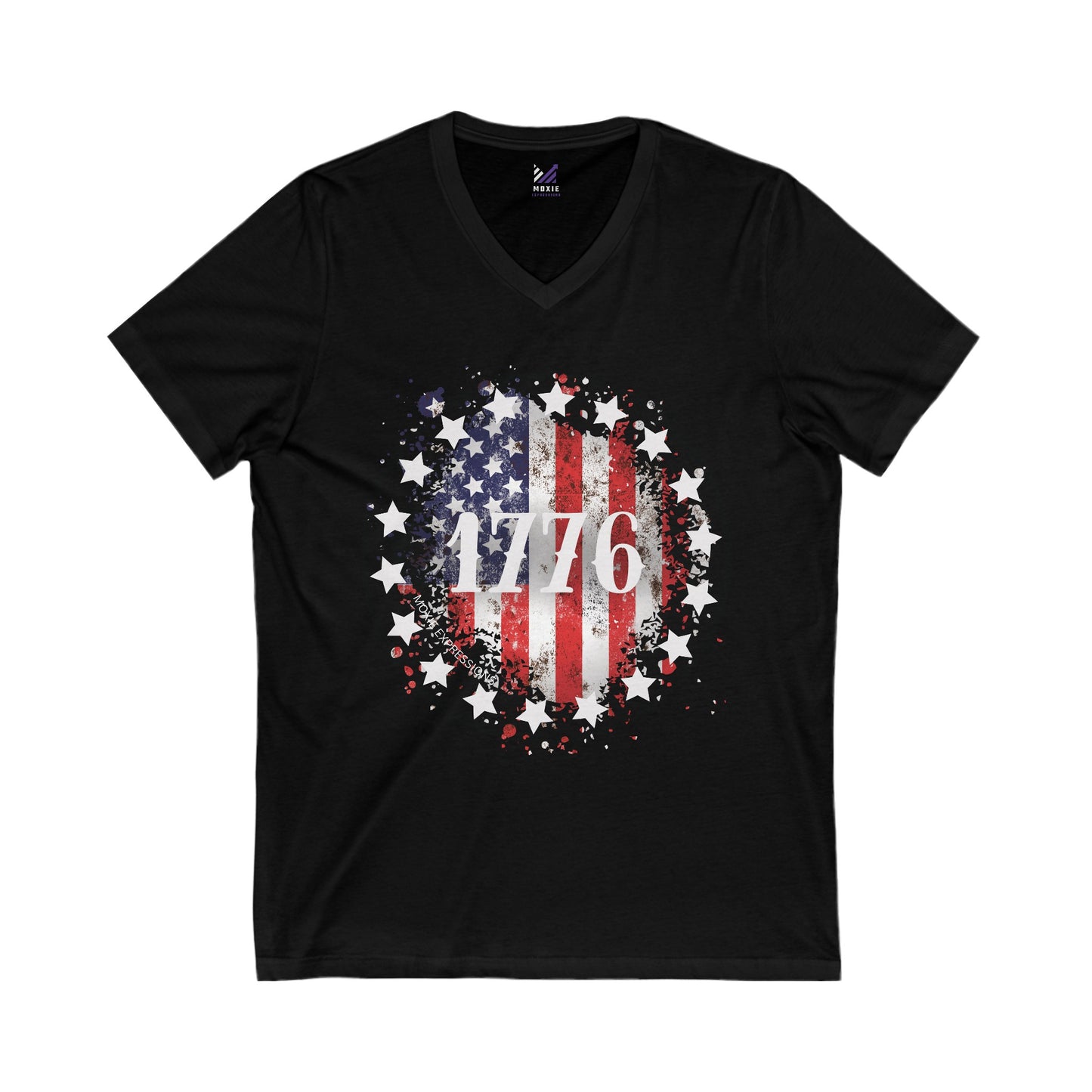 1776 Unisex Jersey Short Sleeve V-Neck Tee