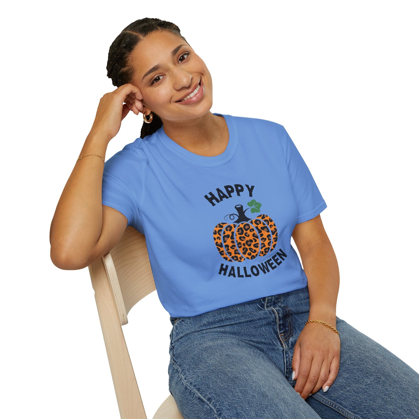 Cheetah Chic Pumpkin Patch Unisex Softstyle Crewneck T-Shirt