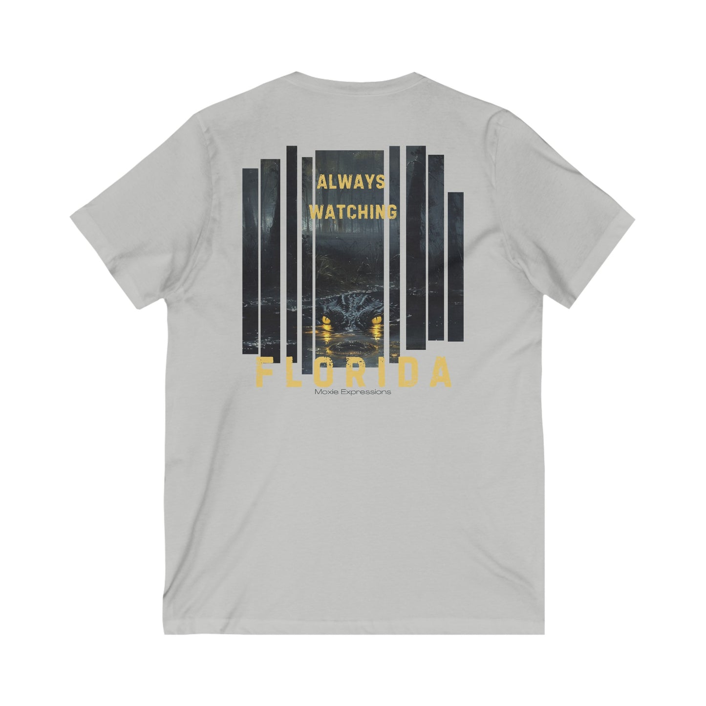 Florida Always Watching Unisex Jersey Short Sleeve V-Neck Tee