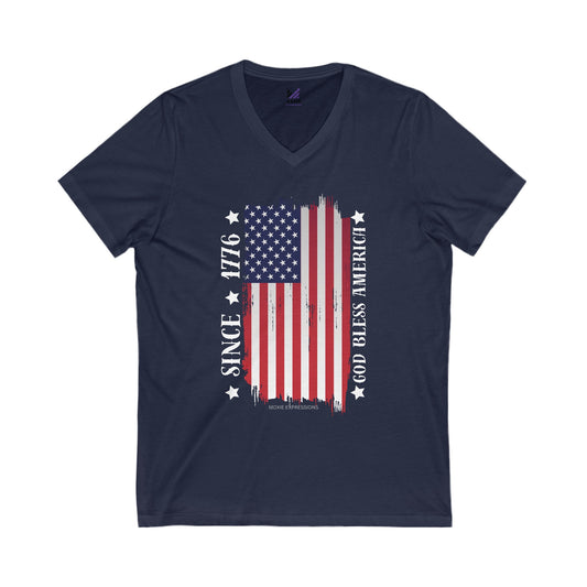 Patriot's Pride Unisex Jersey Short Sleeve V-Neck Tee