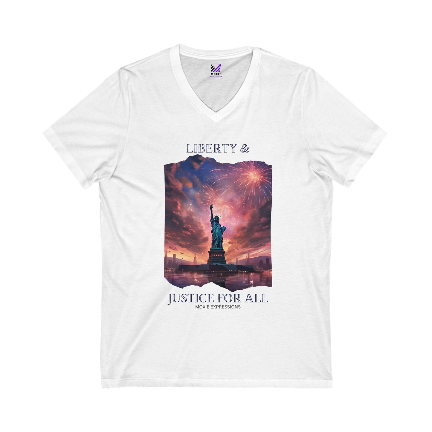 Liberty's Radiance Unisex Jersey Short Sleeve V-Neck Tee