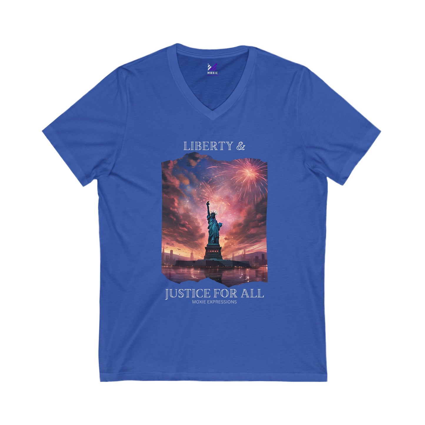 Liberty's Radiance Unisex Jersey Short Sleeve V-Neck Tee