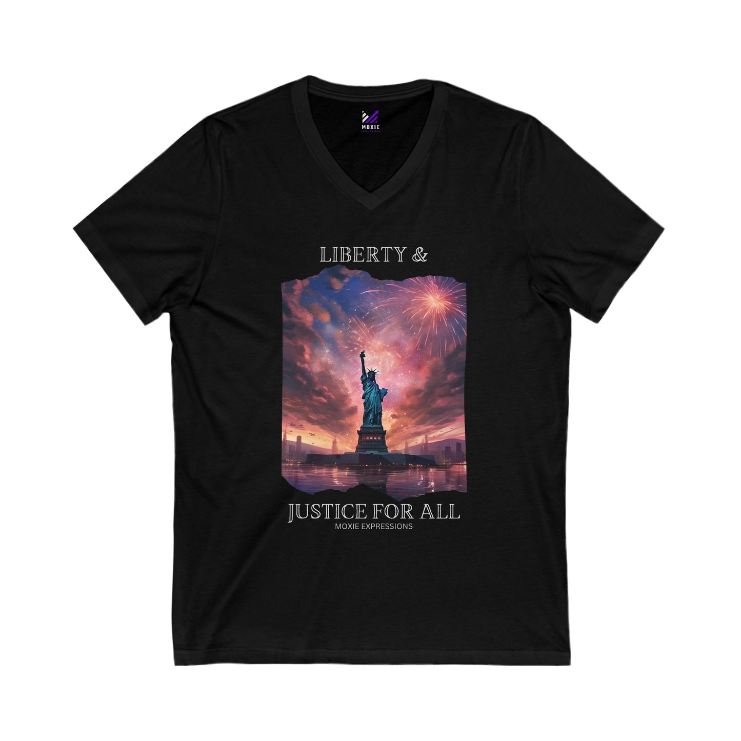 Liberty's Radiance Unisex Jersey Short Sleeve V-Neck Tee