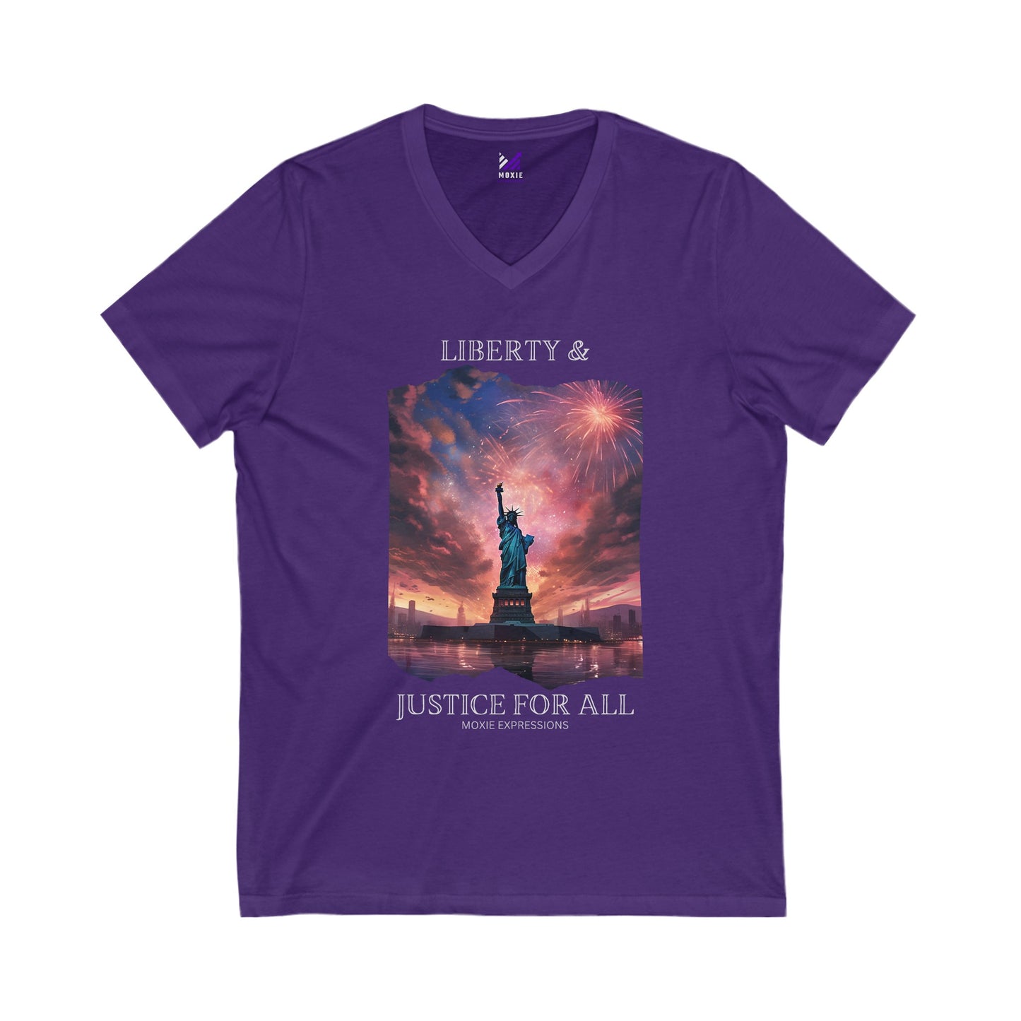 Liberty's Radiance Unisex Jersey Short Sleeve V-Neck Tee