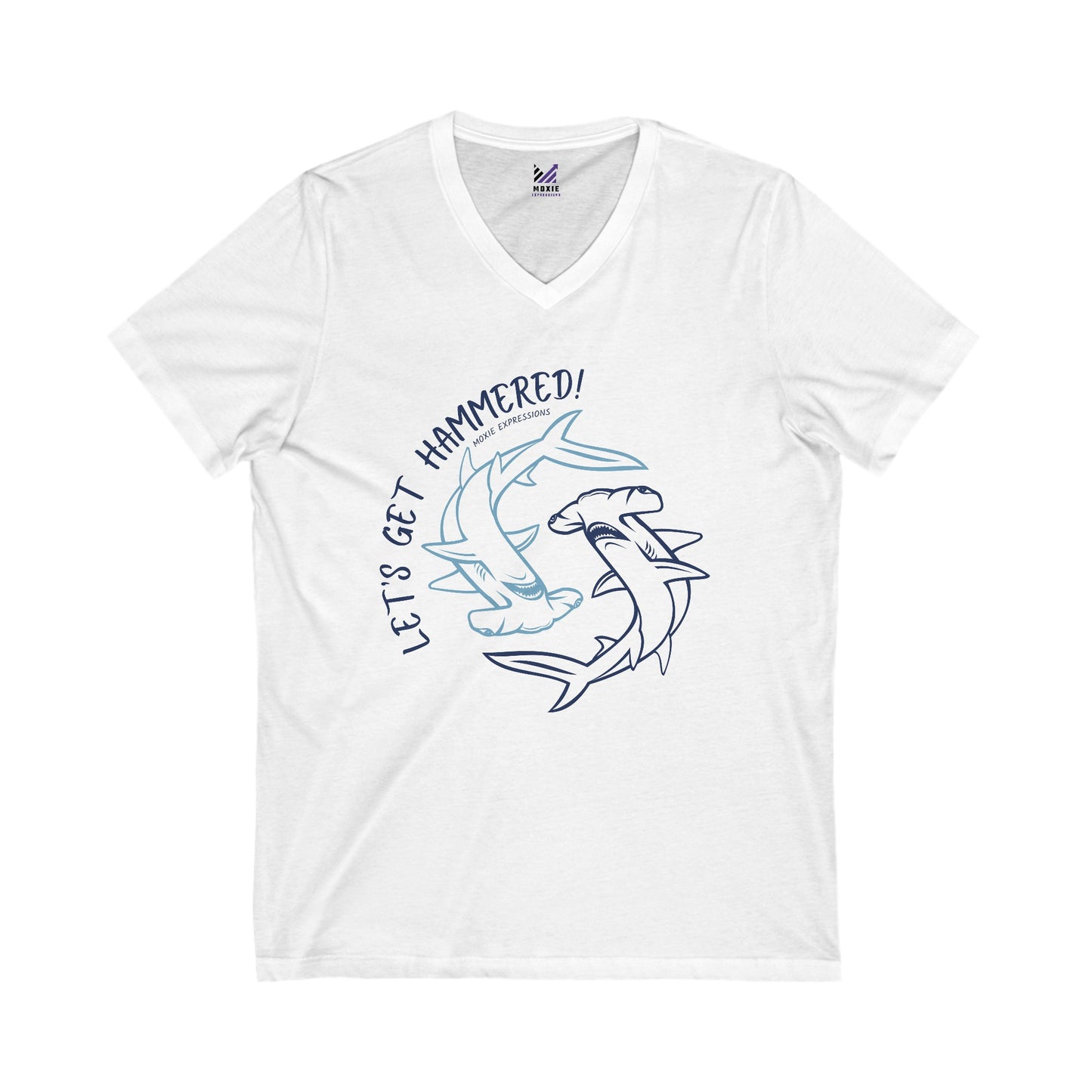 Deep Blue Unisex Jersey Short Sleeve V-Neck Tee