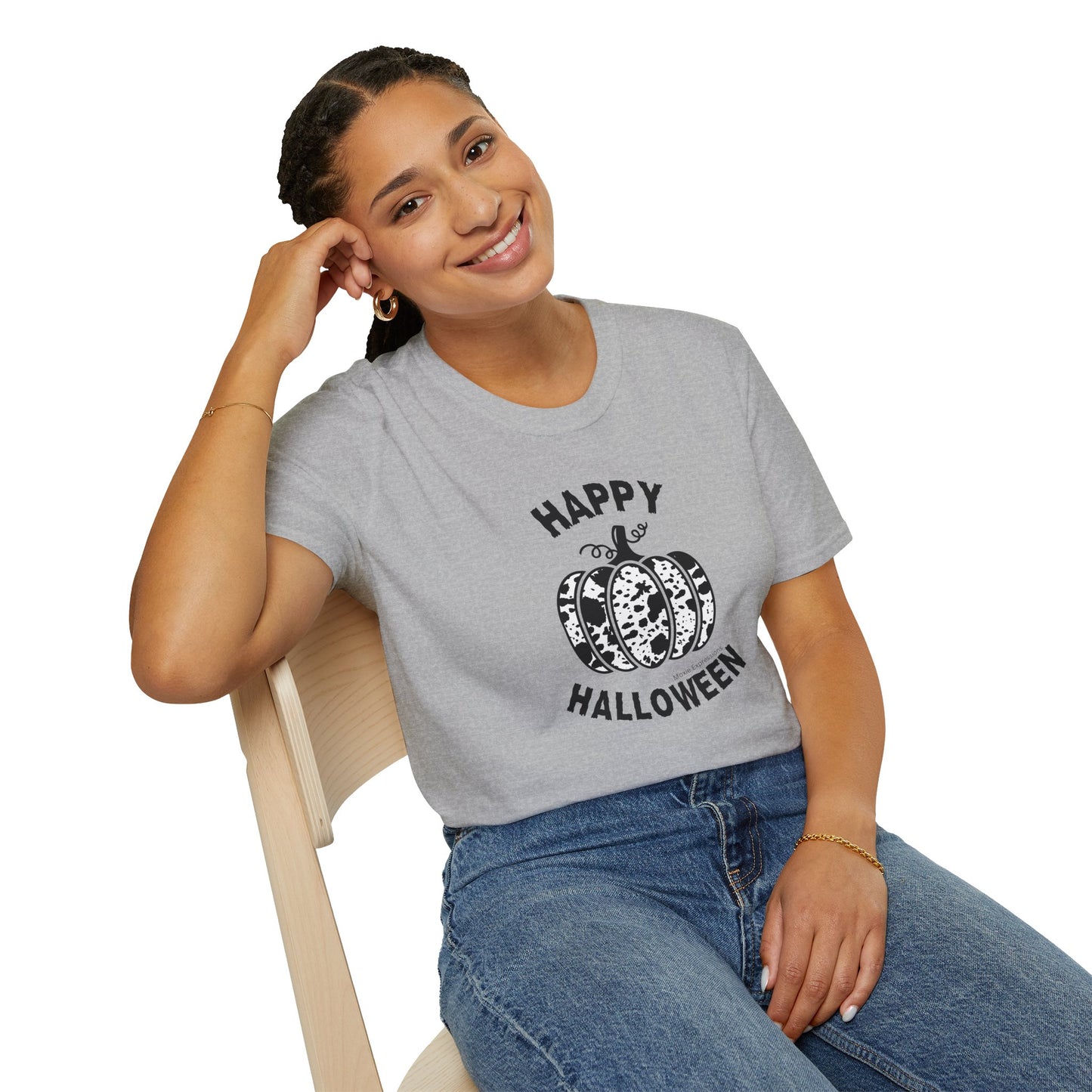 Cow Pumpkin Patch Unisex Softstyle Crewneck T-Shirt