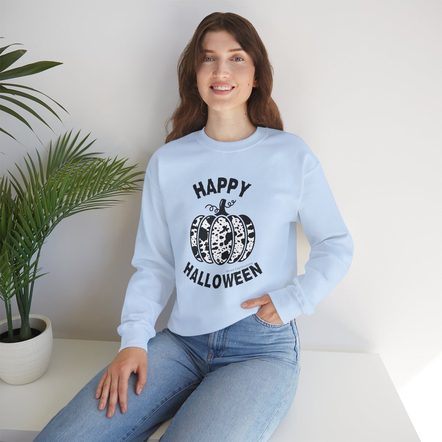 Cow Pumpkin Patch Unisex Crewneck Sweatshirt