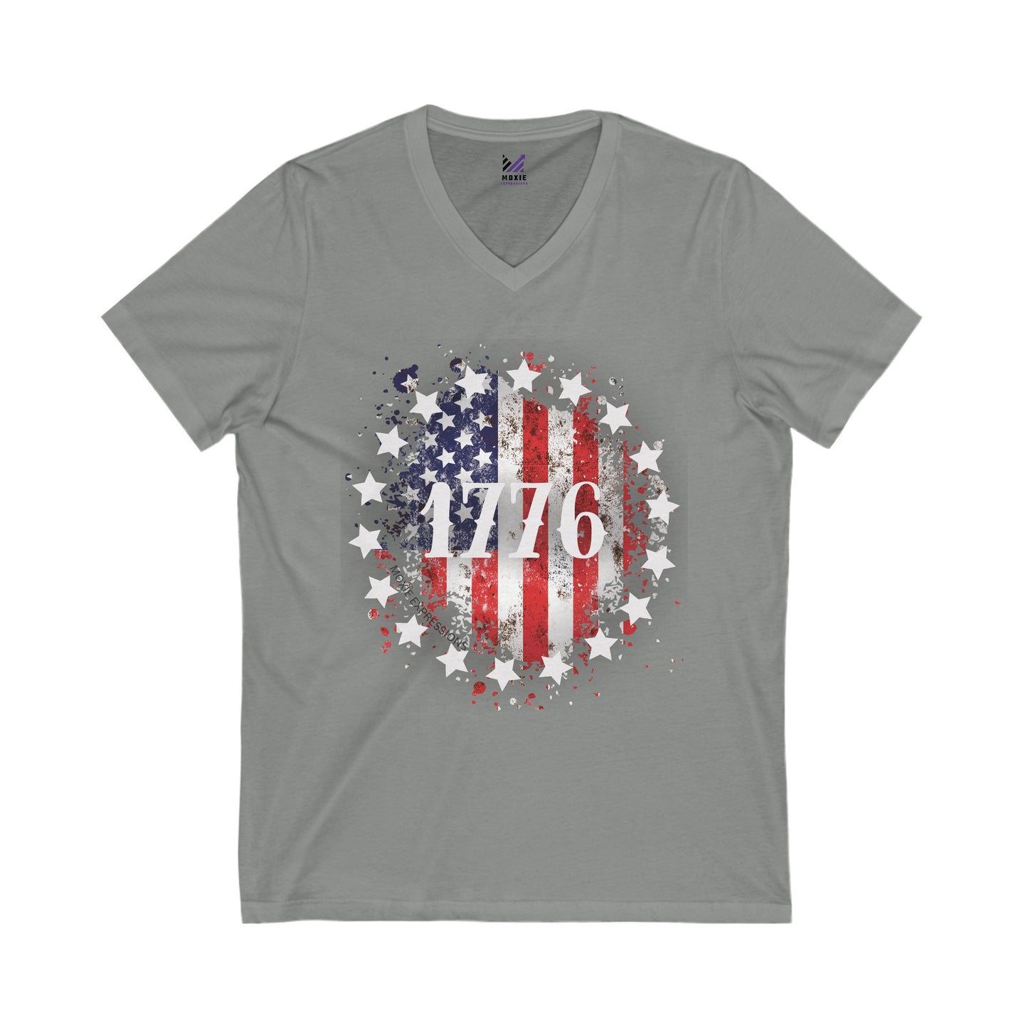 1776 Unisex Jersey Short Sleeve V-Neck Tee