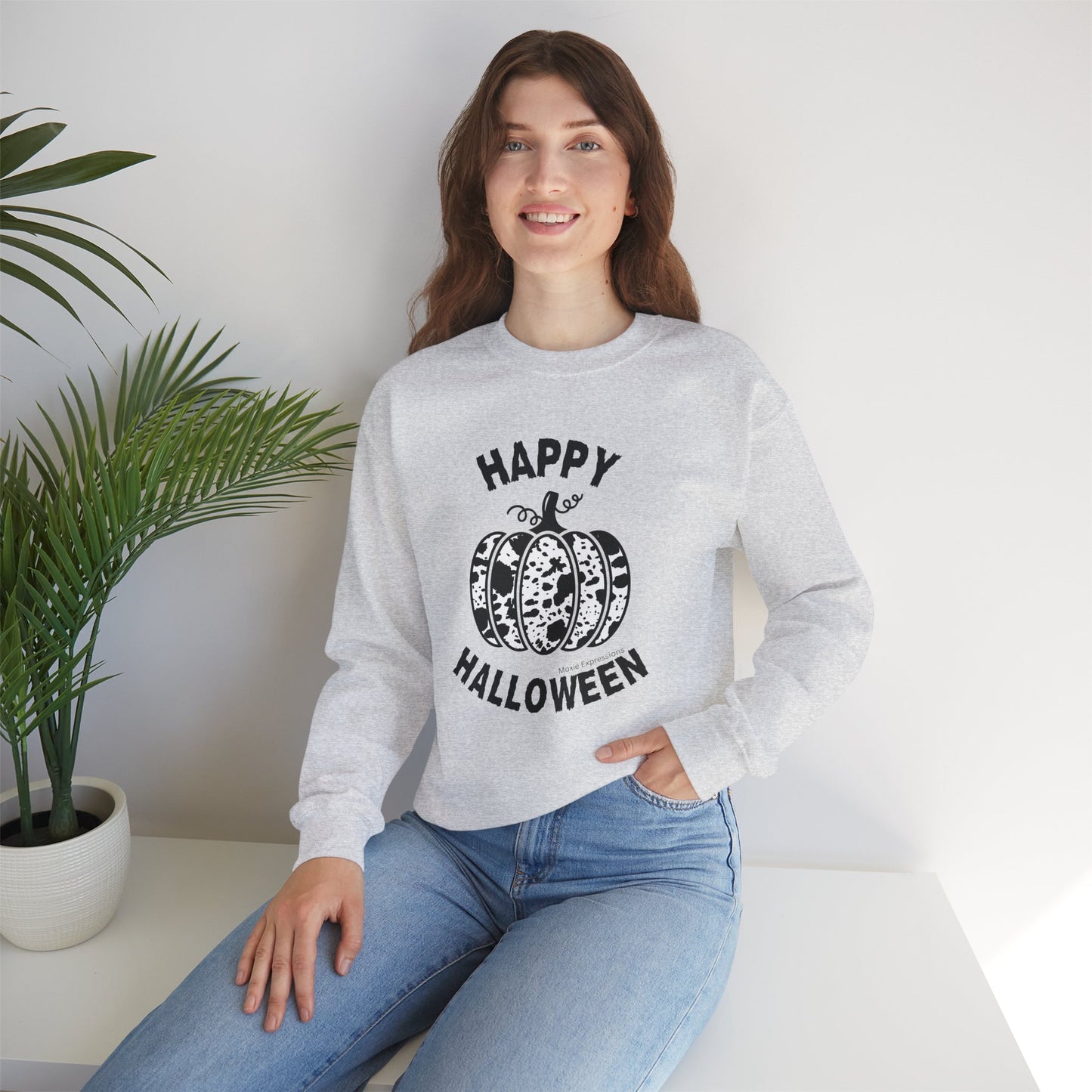 Cow Pumpkin Patch Unisex Crewneck Sweatshirt