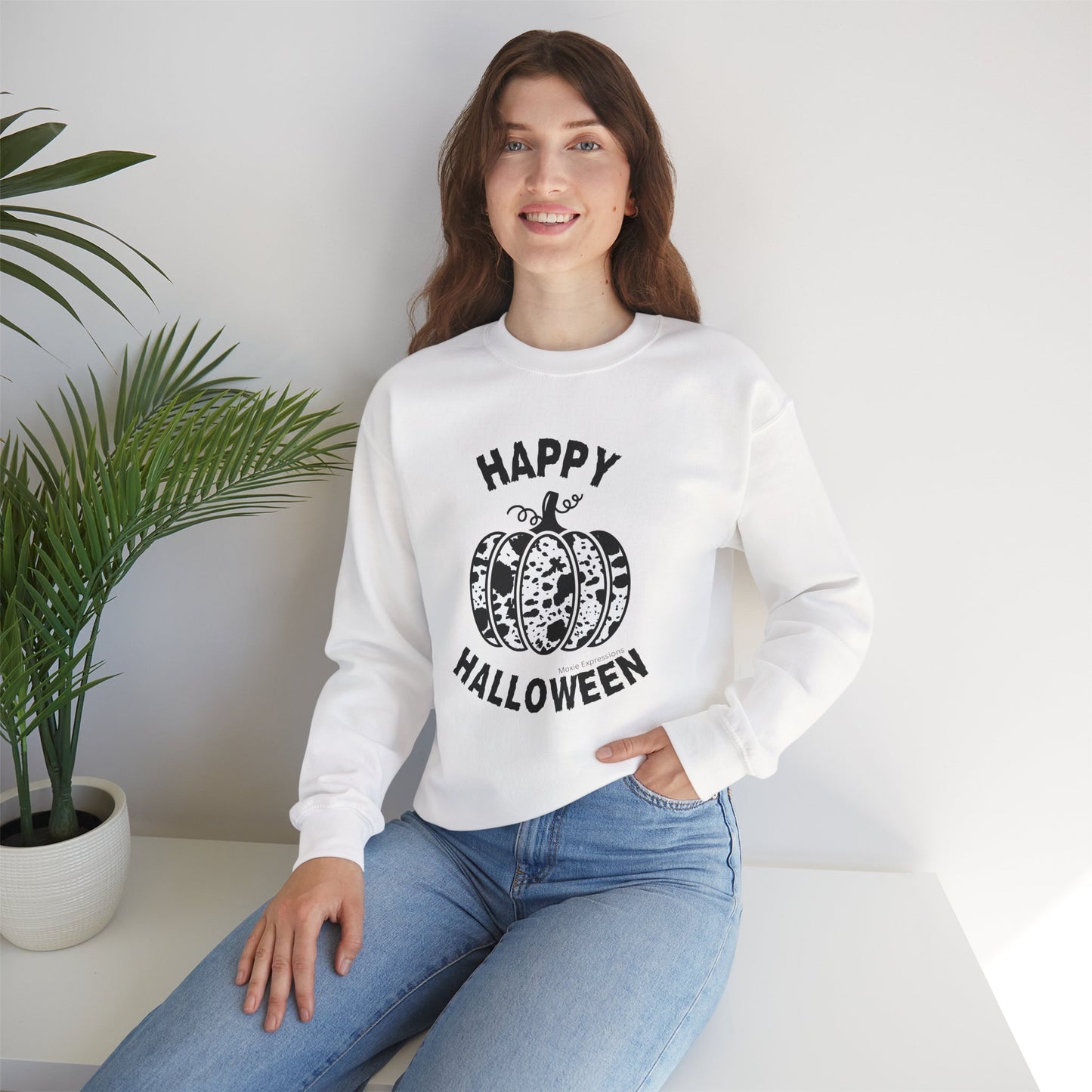 Cow Pumpkin Patch Unisex Crewneck Sweatshirt