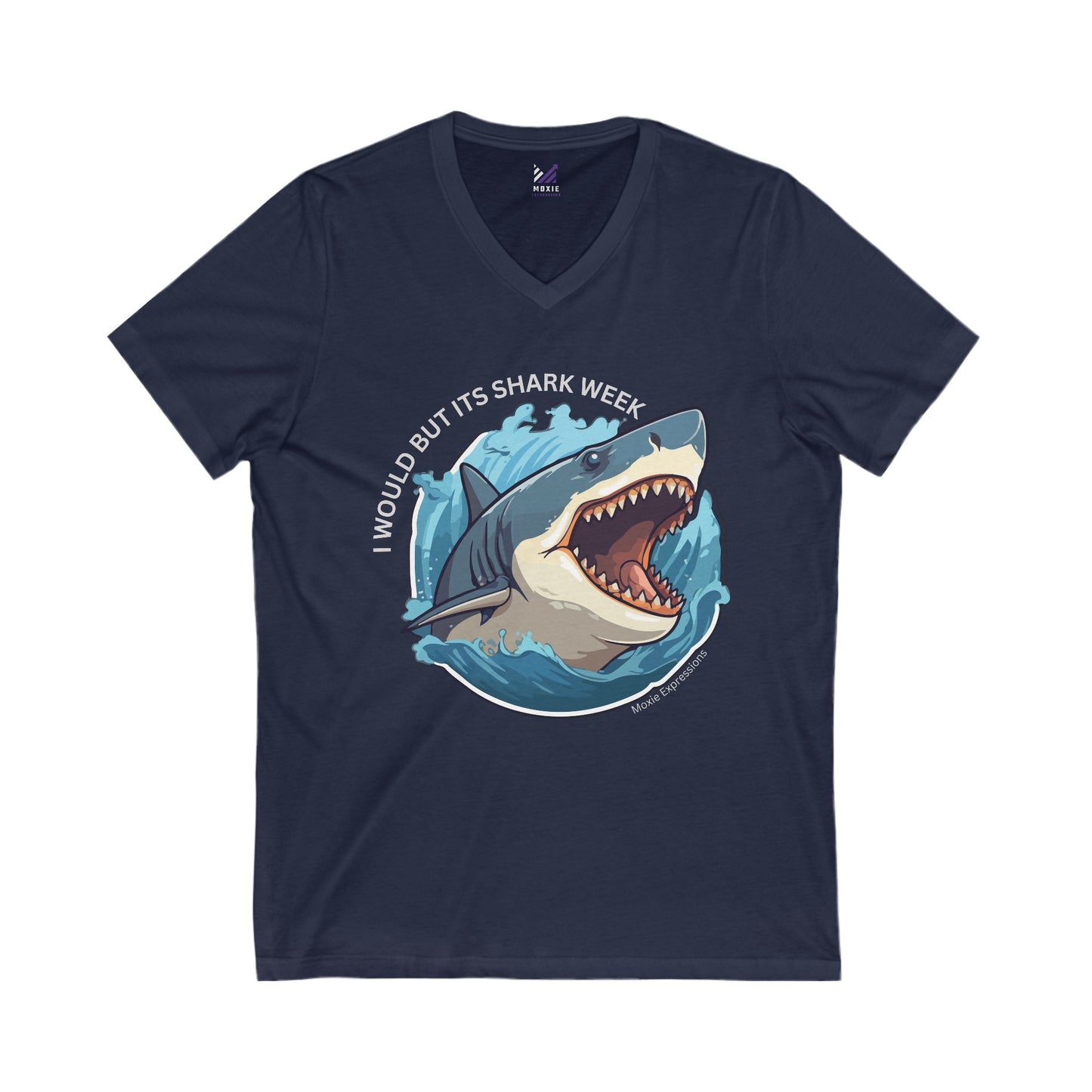 Shark Encounter Unisex Jersey Short Sleeve V-Neck Tee