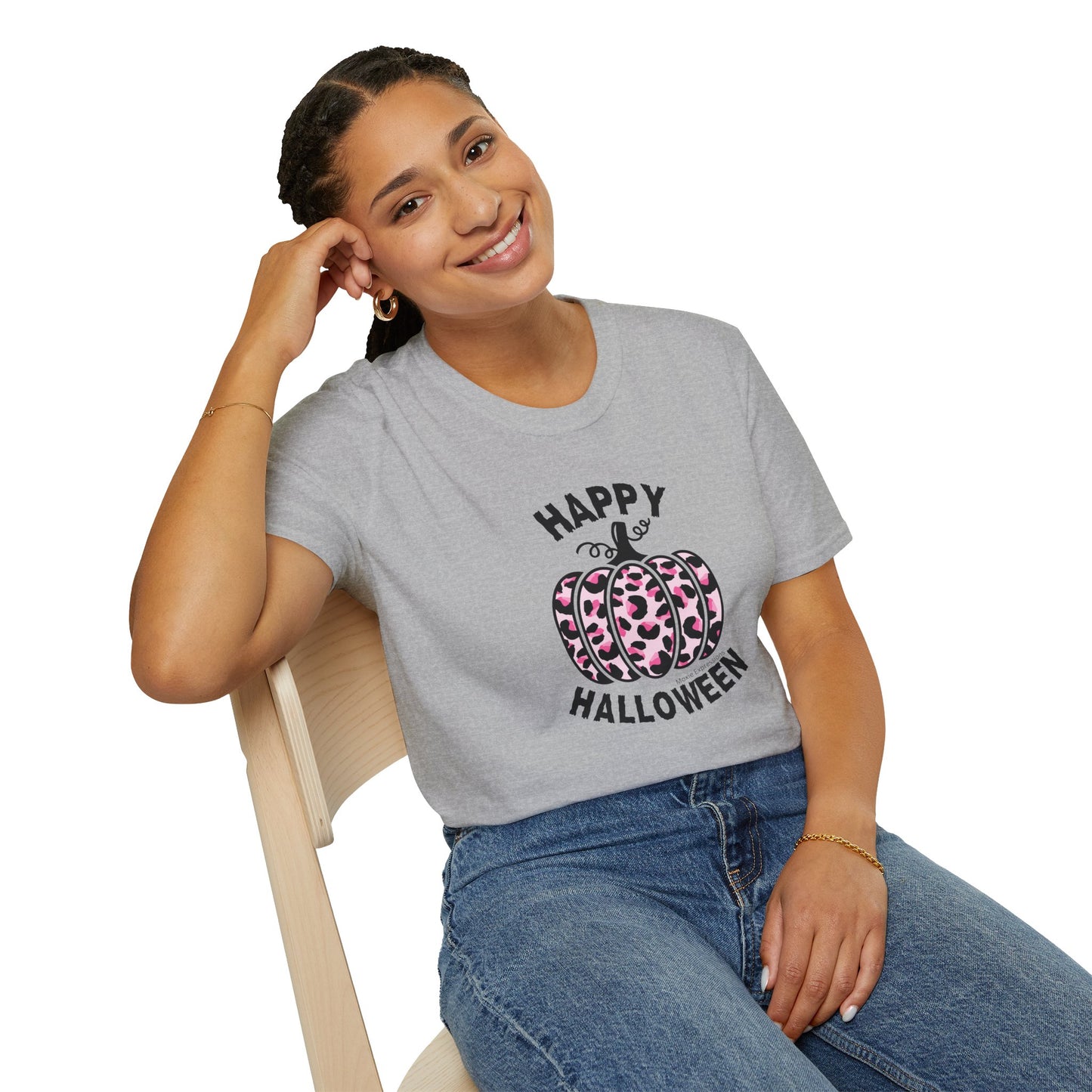 Sassy Pink Pumpkin Patch Unisex Softstyle Crewneck T-Shirt
