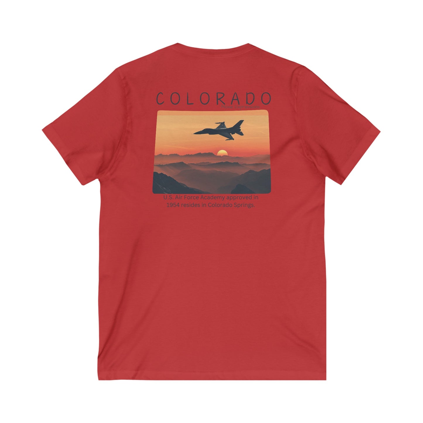 Colorado Cadet Wings Unisex Jersey Short Sleeve V-Neck Tee