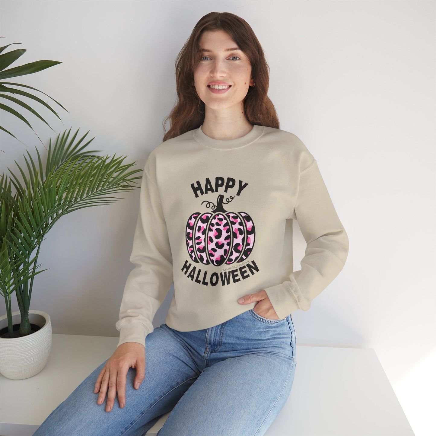 Sassy Pink Pumpkin Patch Unisex Crewneck Sweatshirt