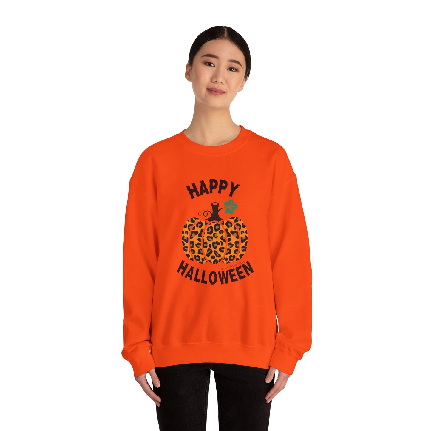 Cheetah Chic Pumpkin Patch Unisex Crewneck Sweatshirt