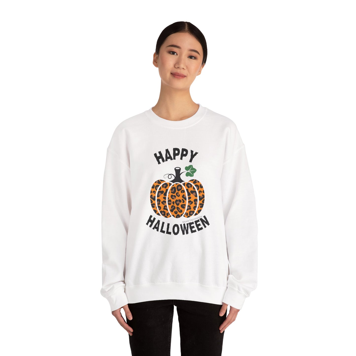 Cheetah Chic Pumpkin Patch Unisex Crewneck Sweatshirt