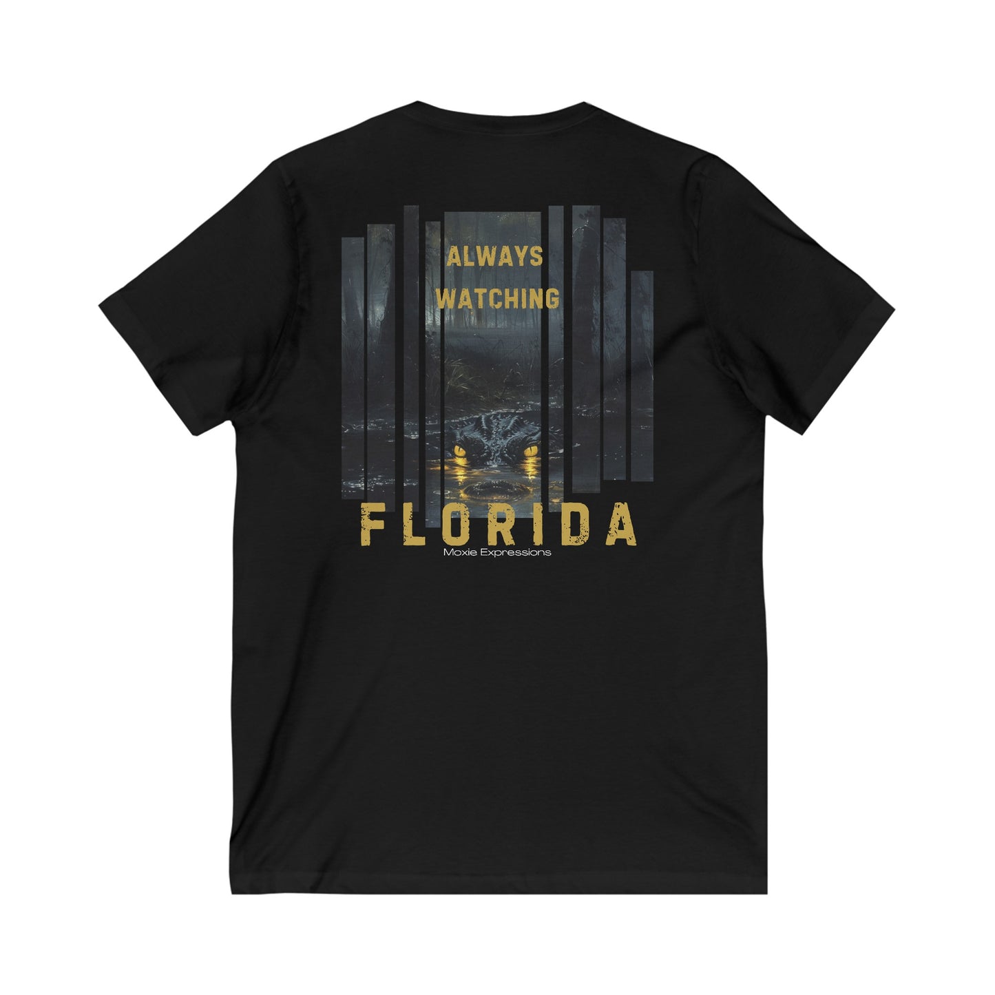 Florida Always Watching Unisex Jersey Short Sleeve V-Neck Tee