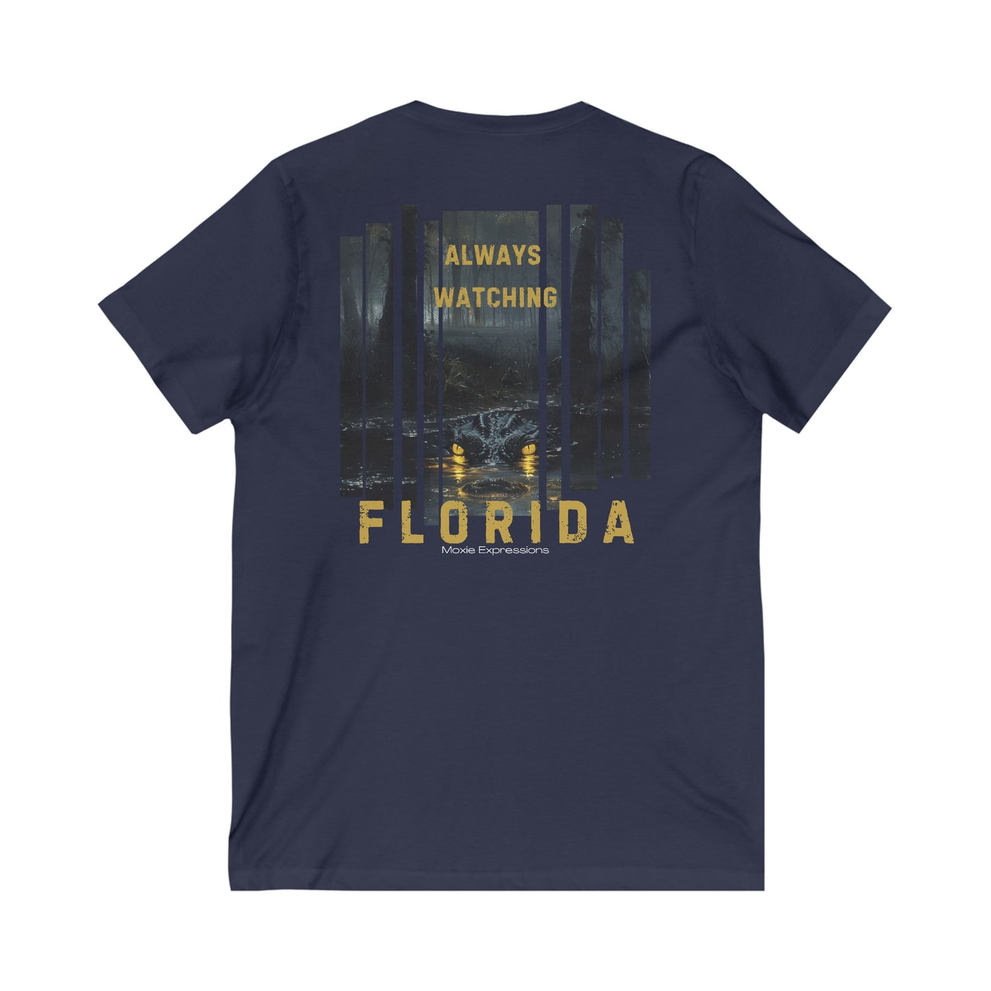Florida Always Watching Unisex Jersey Short Sleeve V-Neck Tee
