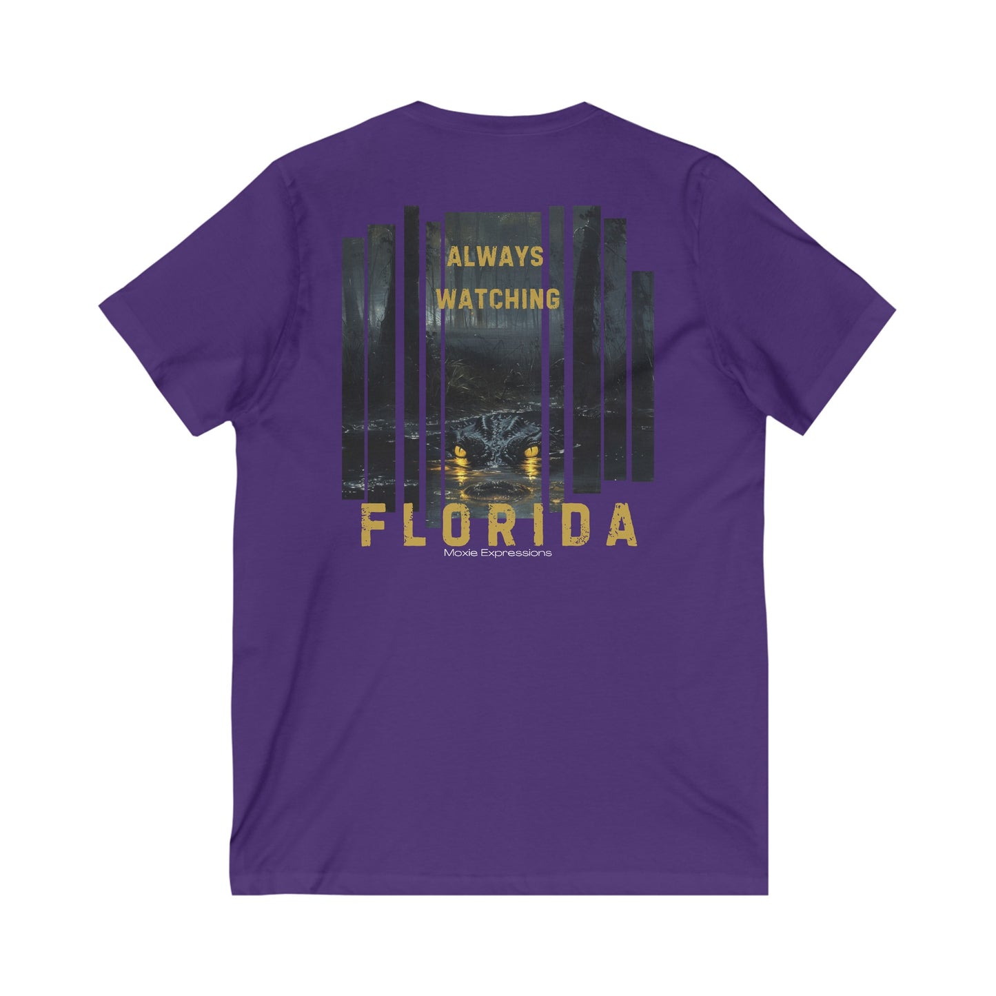 Florida Always Watching Unisex Jersey Short Sleeve V-Neck Tee