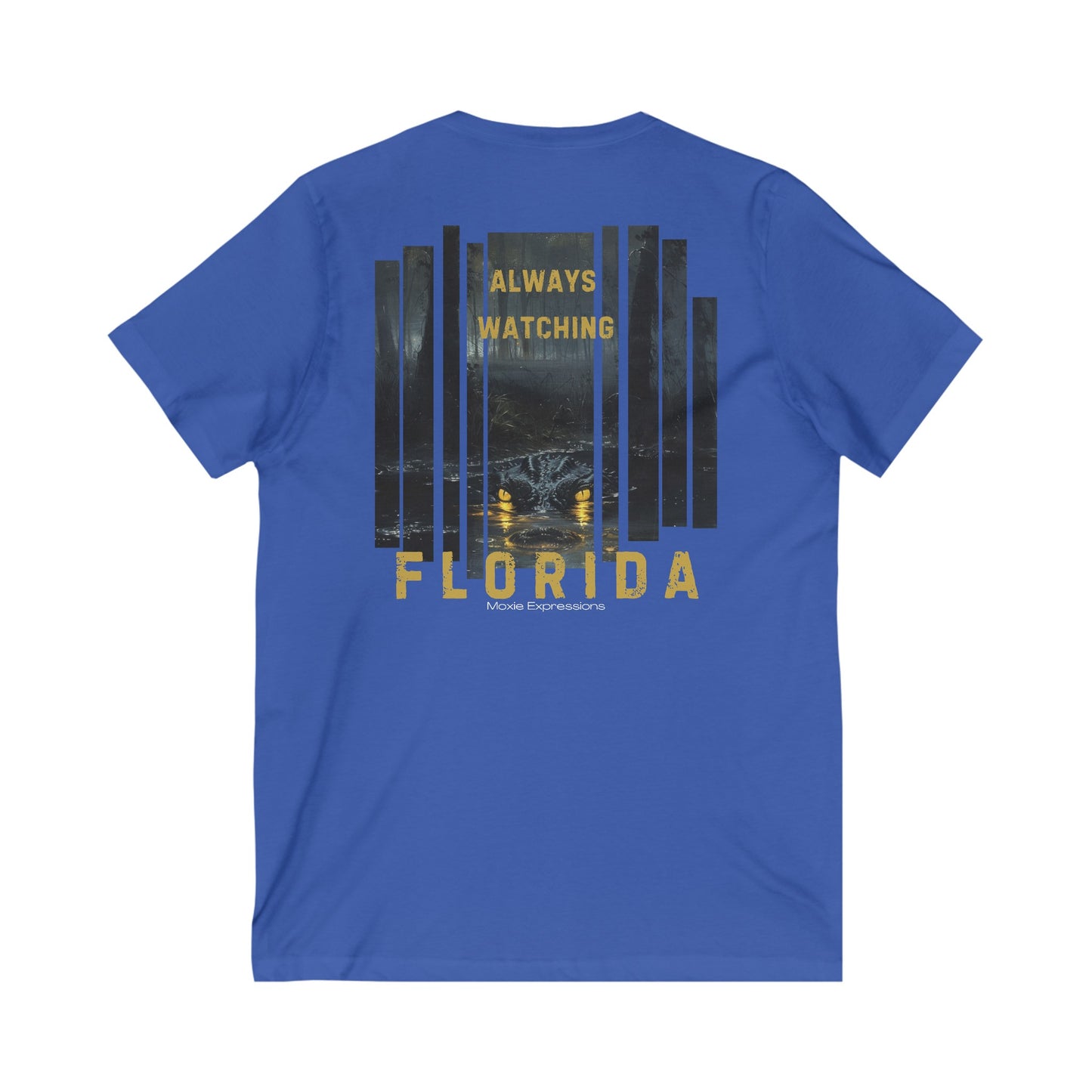 Florida Always Watching Unisex Jersey Short Sleeve V-Neck Tee
