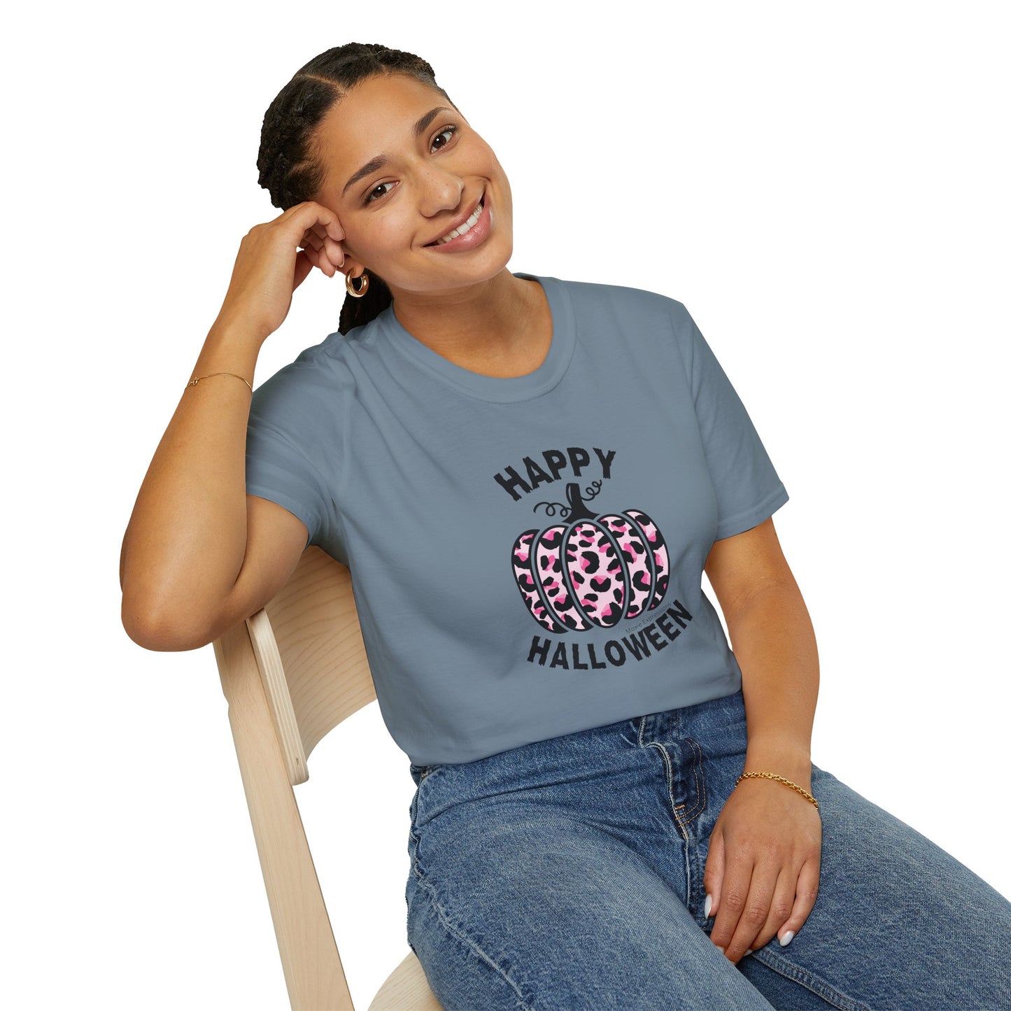 Sassy Pink Pumpkin Patch Unisex Softstyle Crewneck T-Shirt