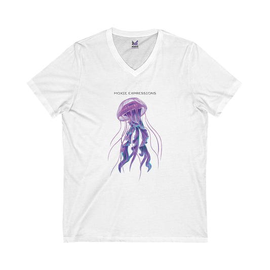 Ocean Bloom Unisex Jersey Short Sleeve V-Neck Tee
