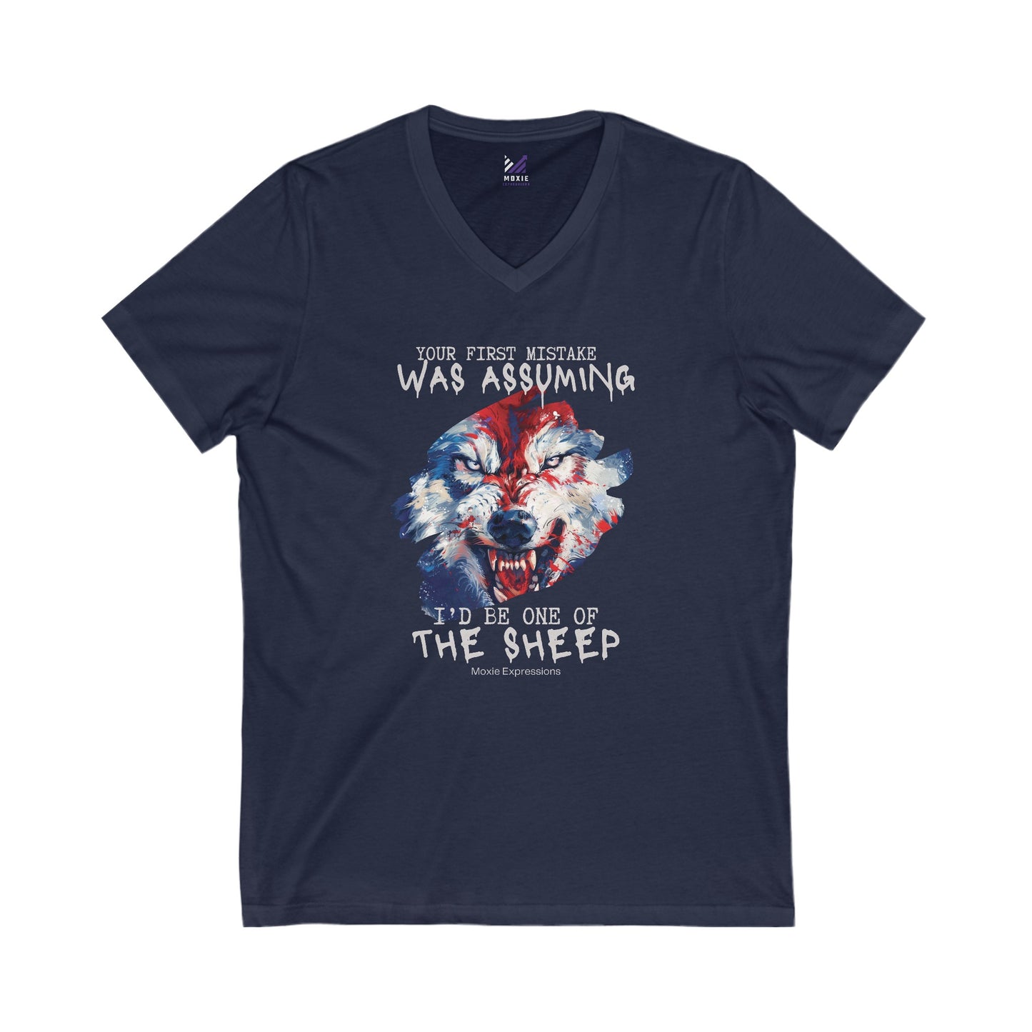 Wolf’s Vigilance Unisex Jersey Short Sleeve V-Neck Tee
