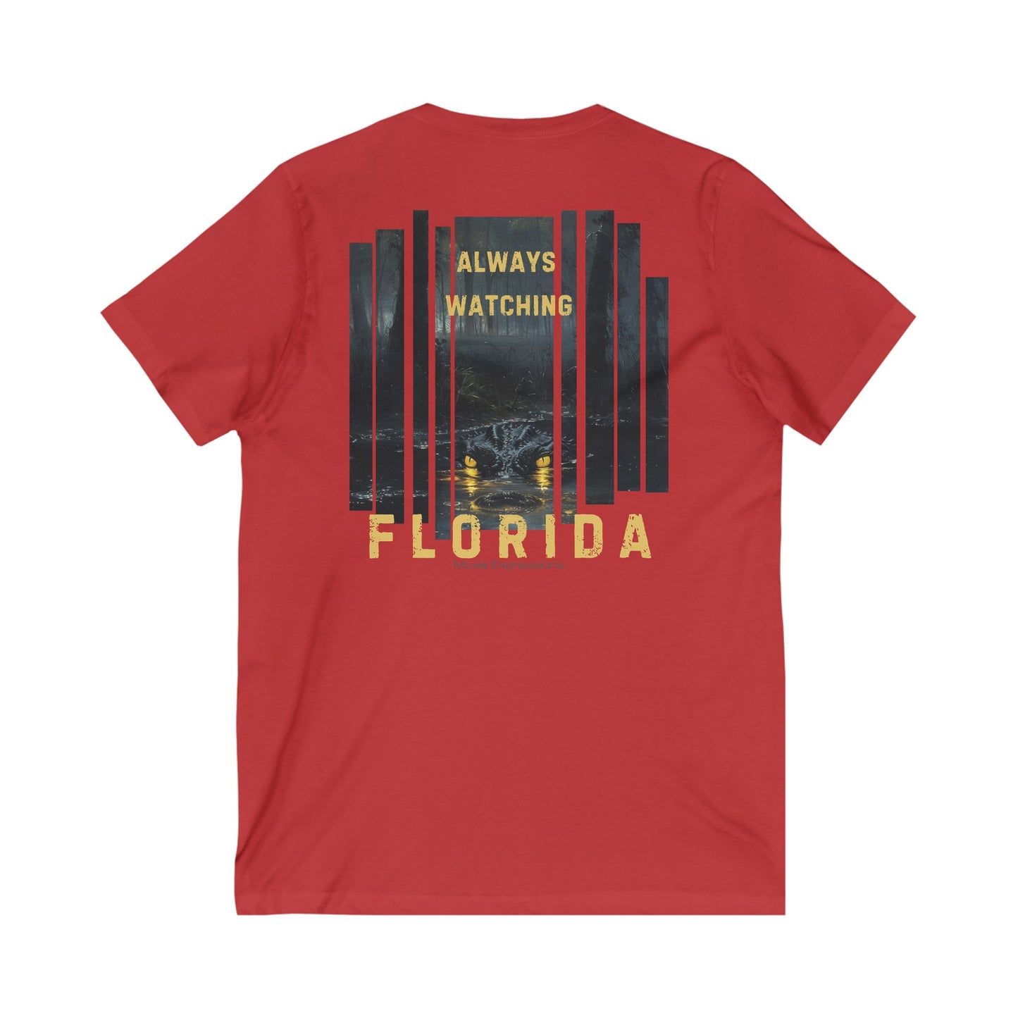 Florida Always Watching Unisex Jersey Short Sleeve V-Neck Tee