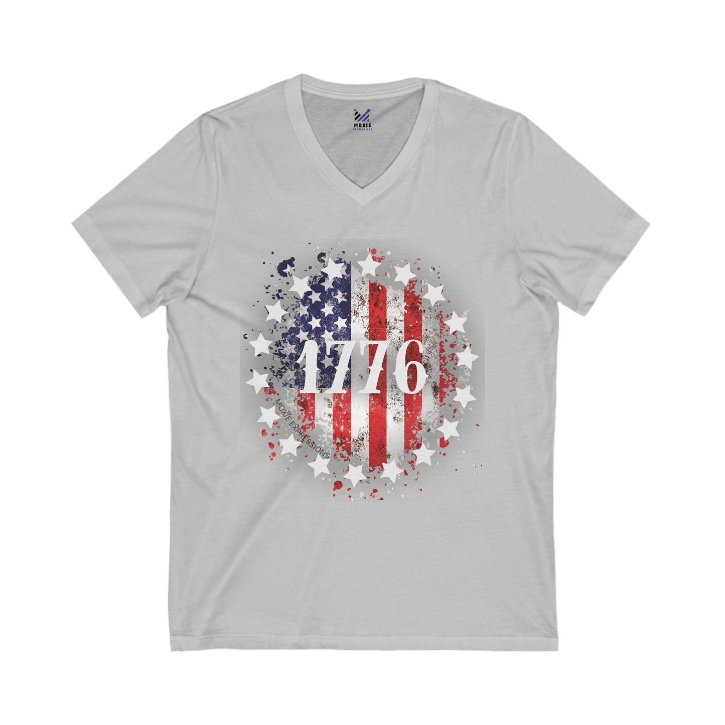 1776 Unisex Jersey Short Sleeve V-Neck Tee