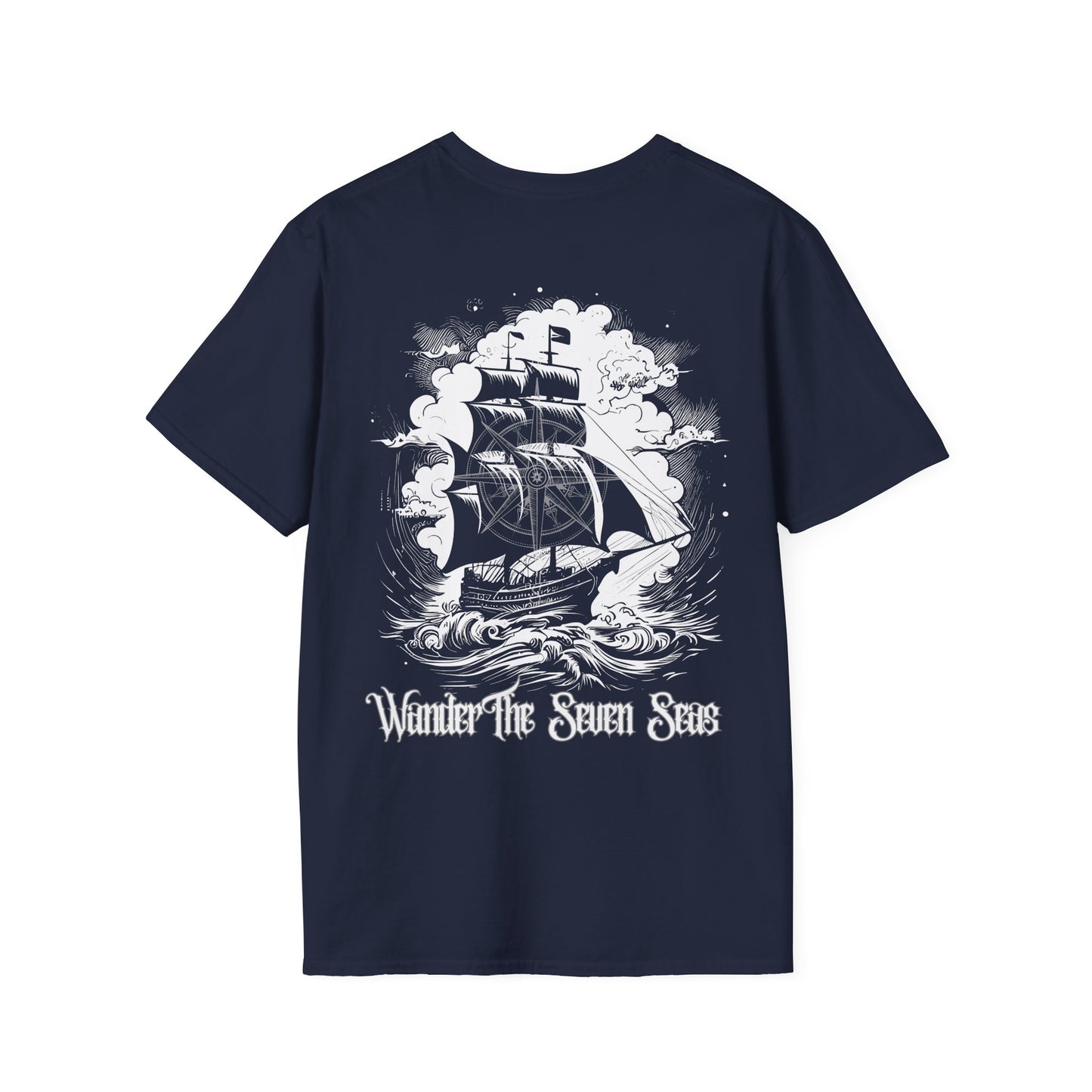 Adventure-Inspired Unisex Softstyle T-Shirt - 'Wander the Seven Seas' Design