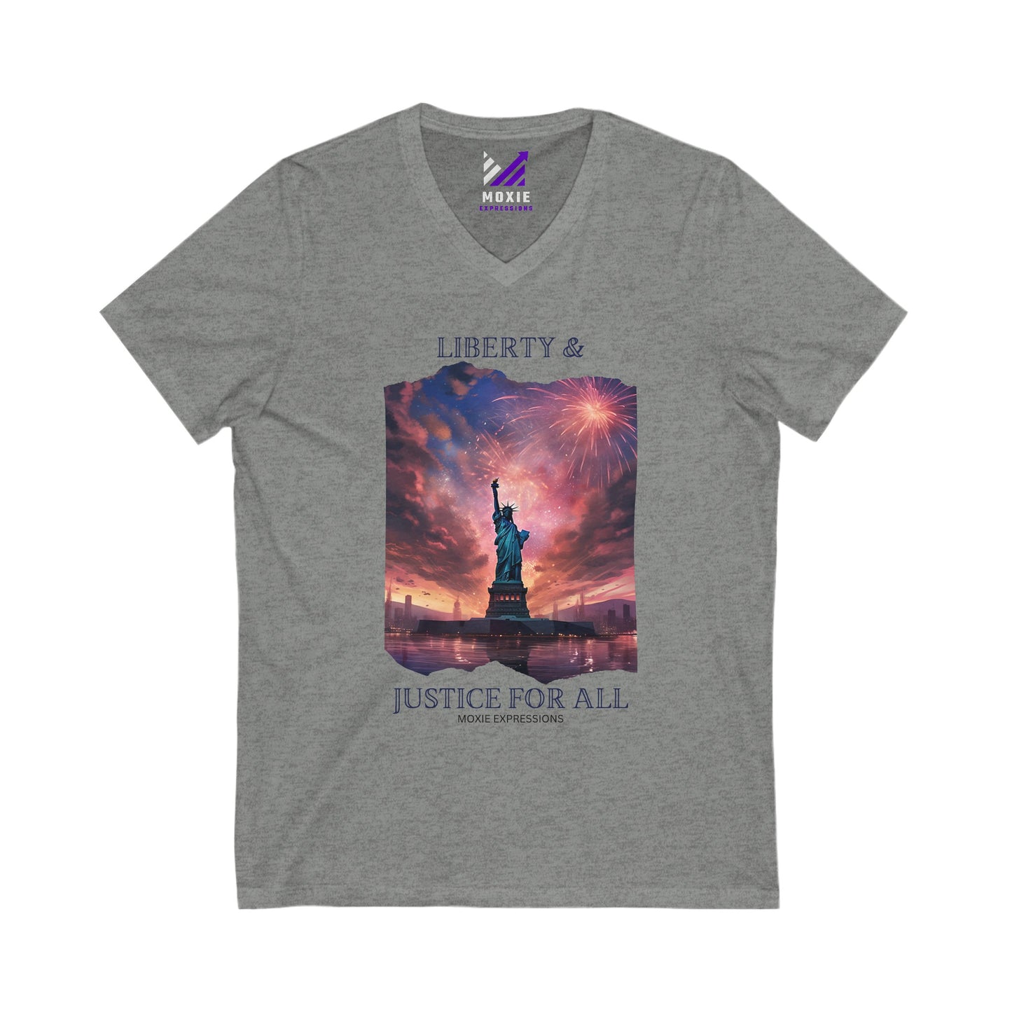 Liberty's Radiance Unisex Jersey Short Sleeve V-Neck Tee