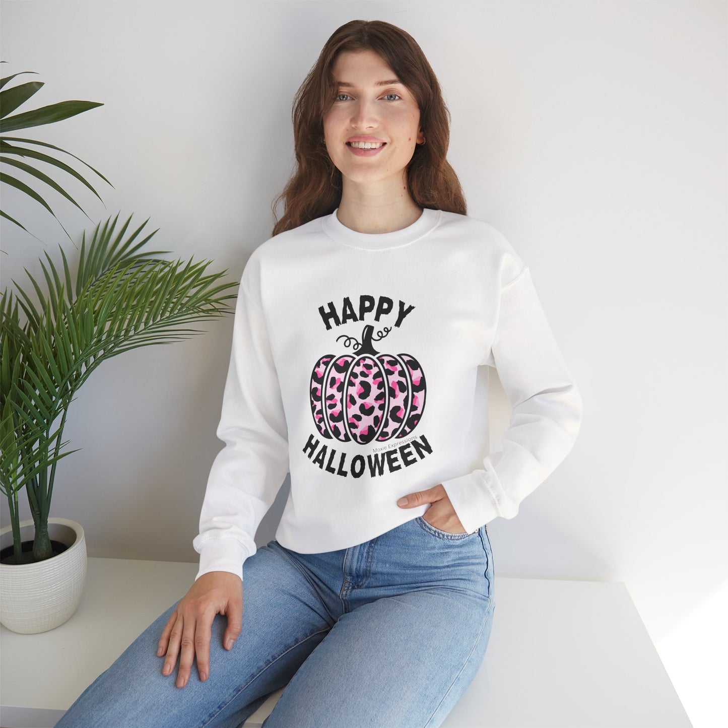 Sassy Pink Pumpkin Patch Unisex Crewneck Sweatshirt