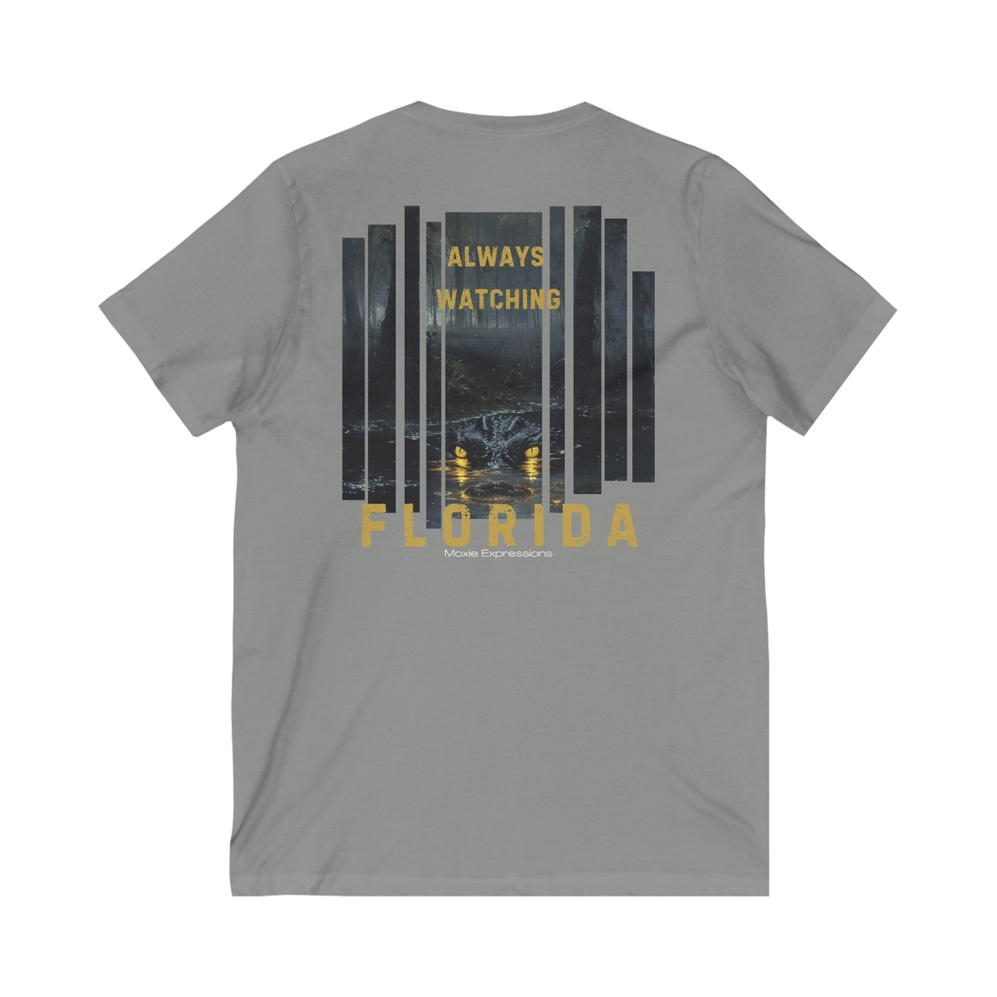 Florida Always Watching Unisex Jersey Short Sleeve V-Neck Tee