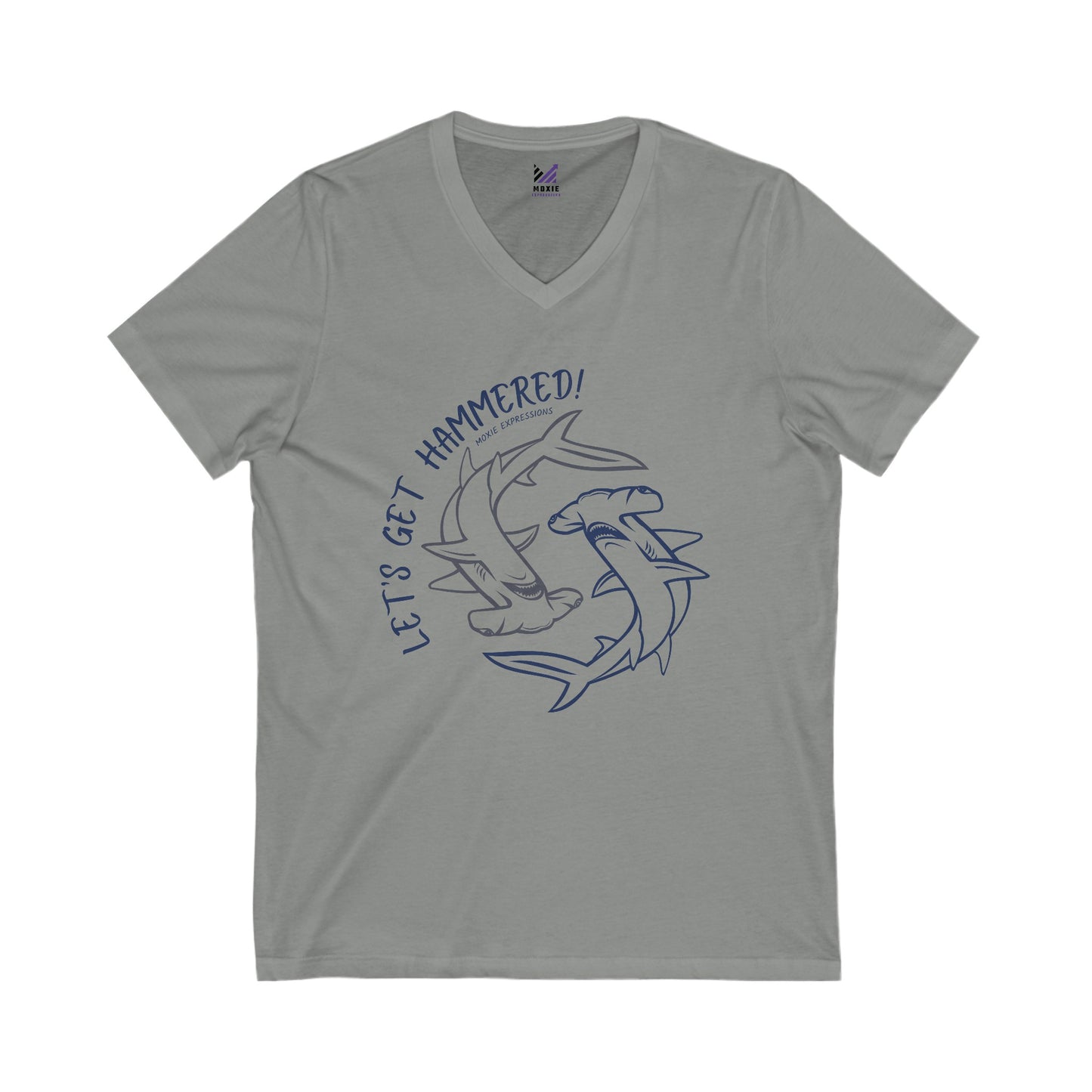 Deep Blue Unisex Jersey Short Sleeve V-Neck Tee