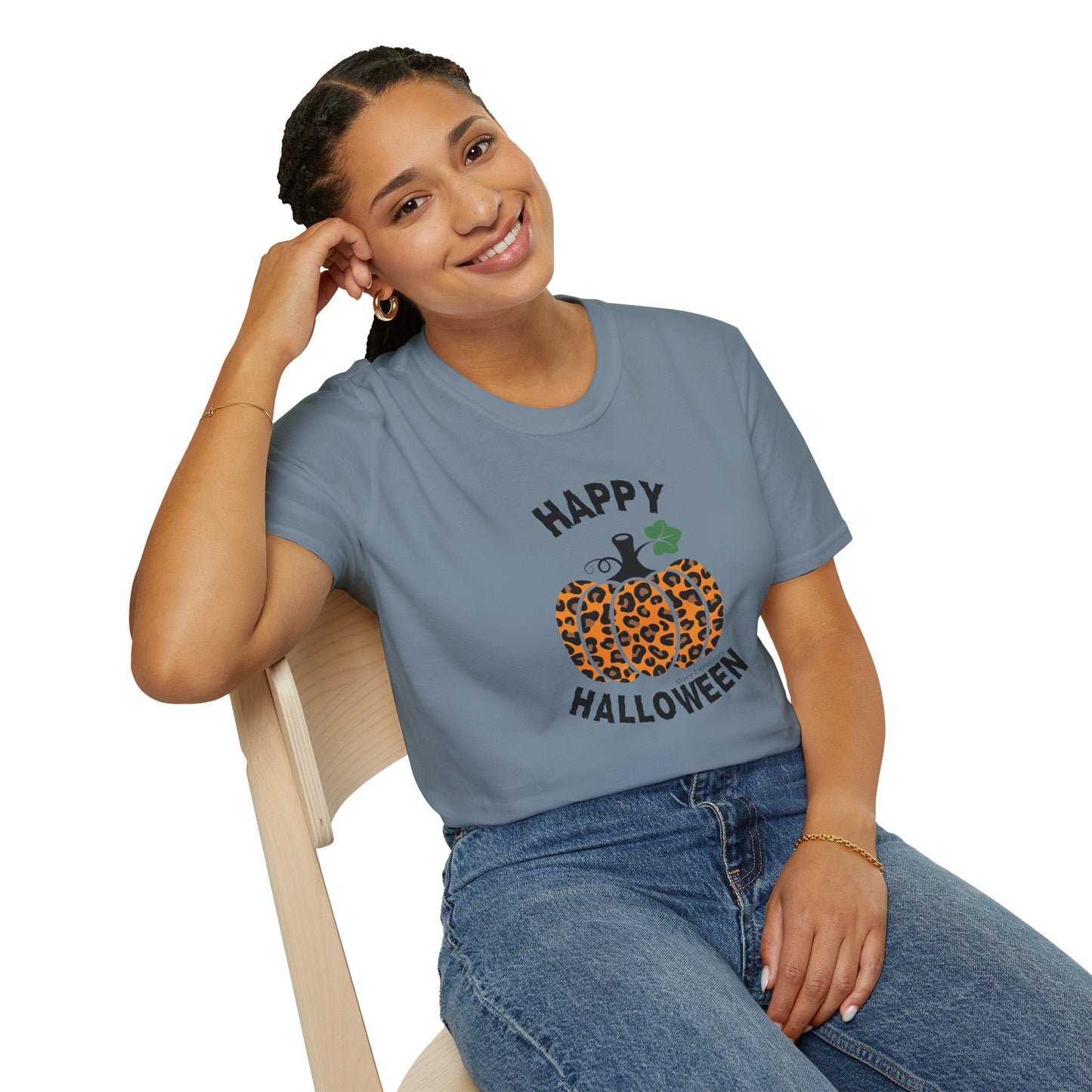 Cheetah Chic Pumpkin Patch Unisex Softstyle Crewneck T-Shirt