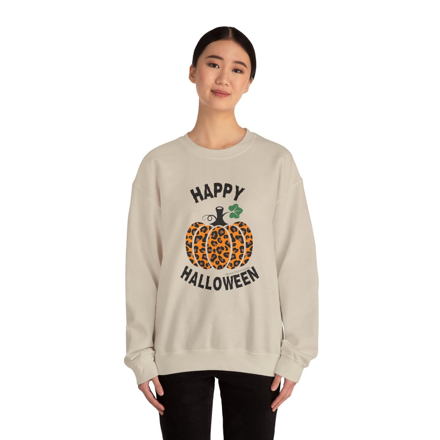 Cheetah Chic Pumpkin Patch Unisex Crewneck Sweatshirt
