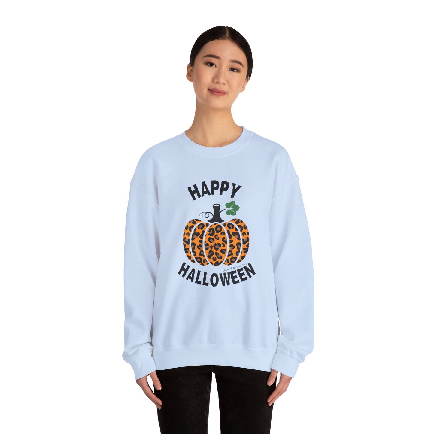 Cheetah Chic Pumpkin Patch Unisex Crewneck Sweatshirt