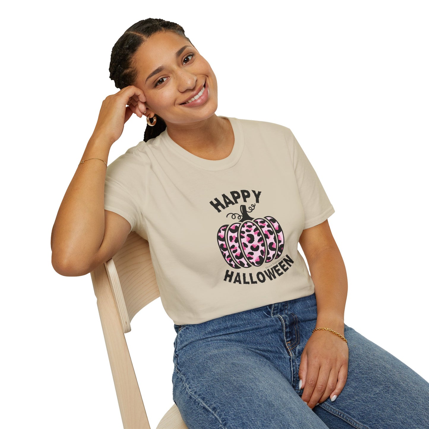 Sassy Pink Pumpkin Patch Unisex Softstyle Crewneck T-Shirt